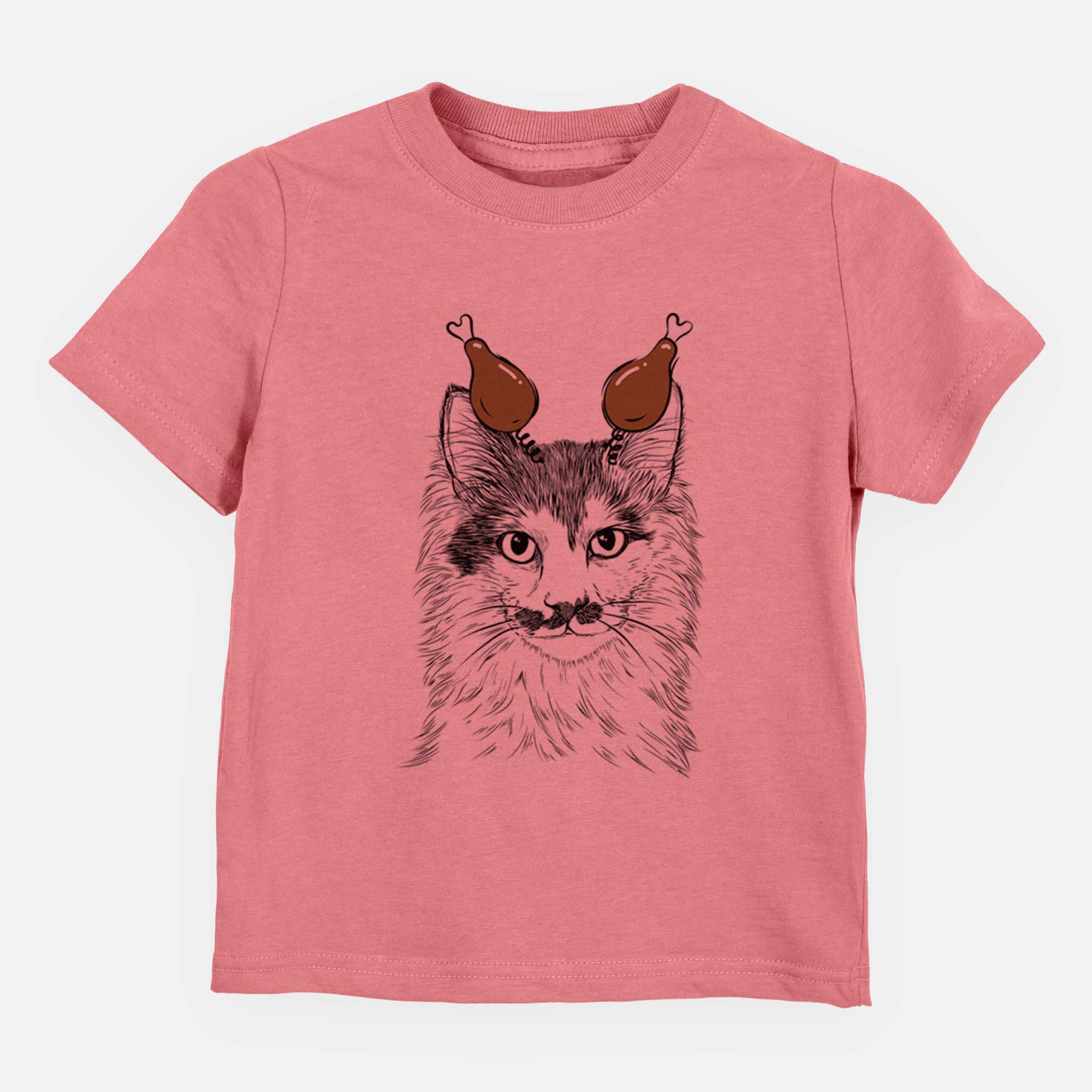 Thanksgiving Stache the Longhaired Mustard Cat - Kids/Youth/Toddler Shirt