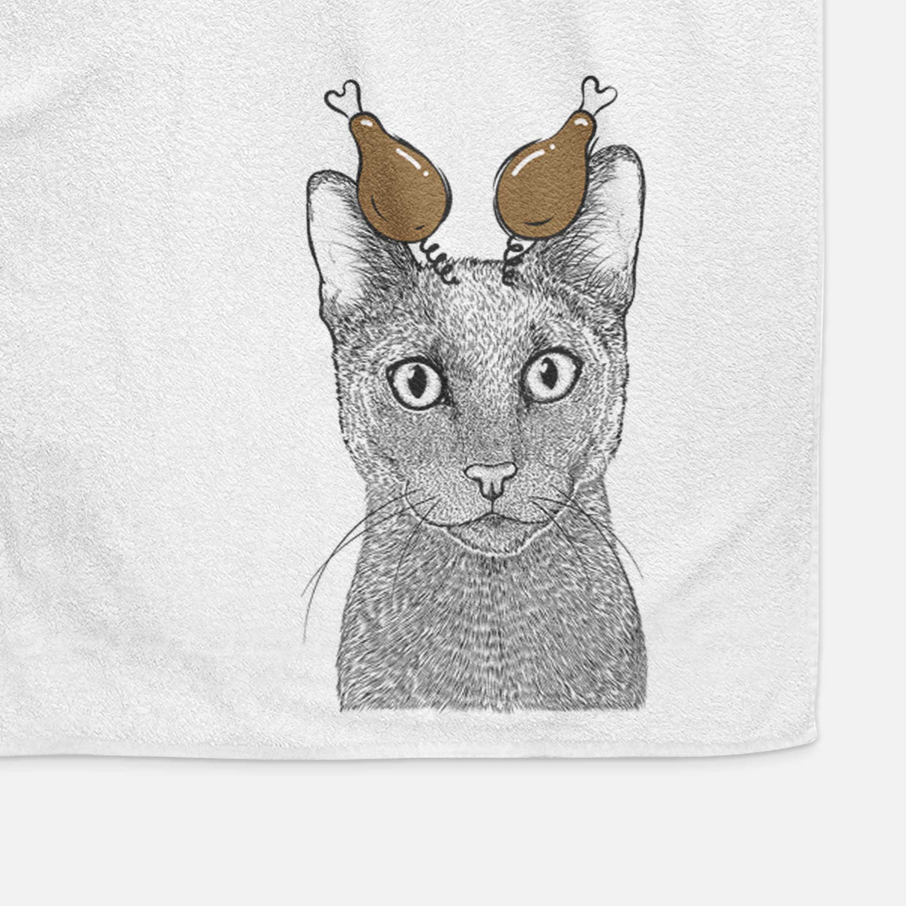 Stanley the Russian Blue Cat Decorative Hand Towel