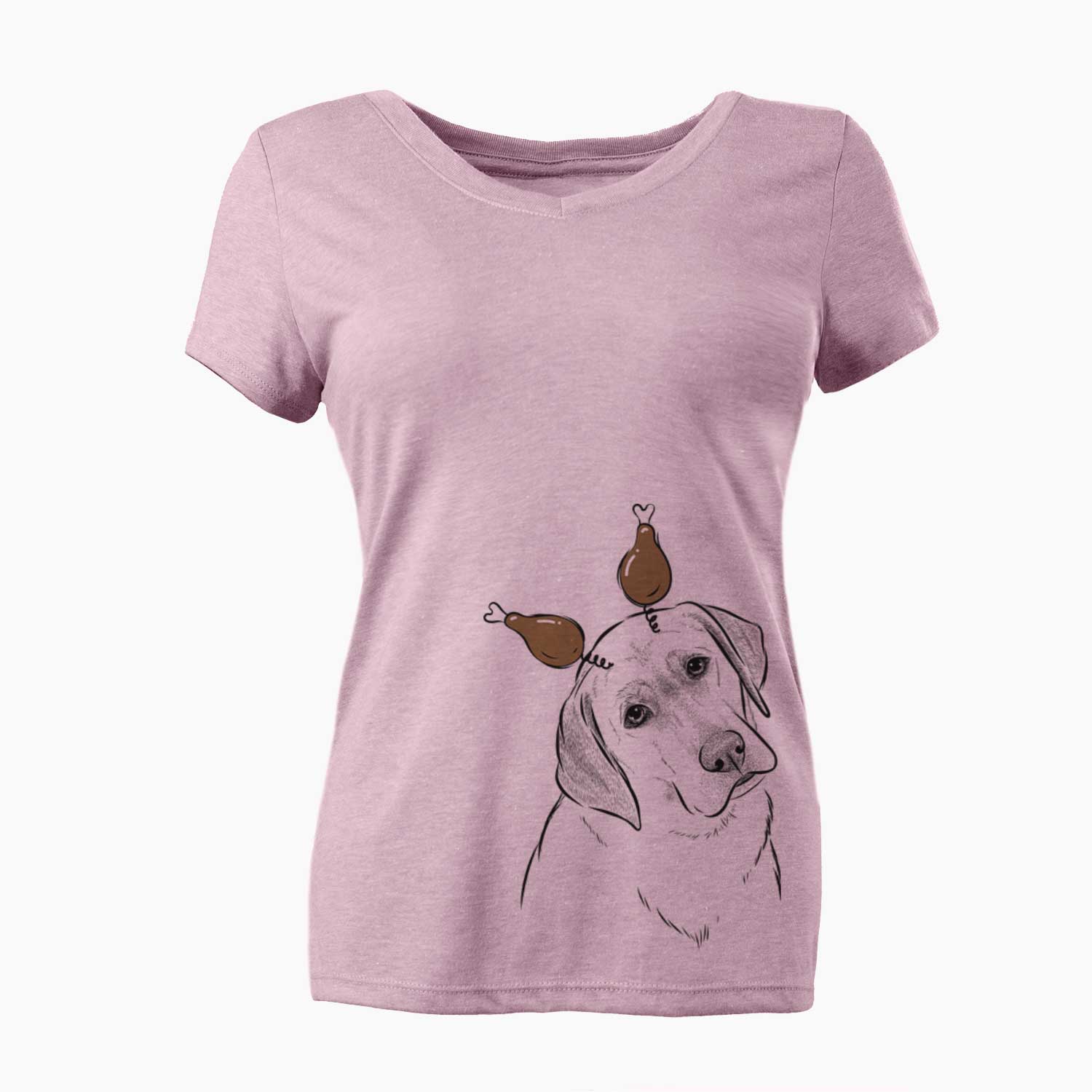 Thanksgiving Stella the Yellow Lab - Women's V-neck Shirt