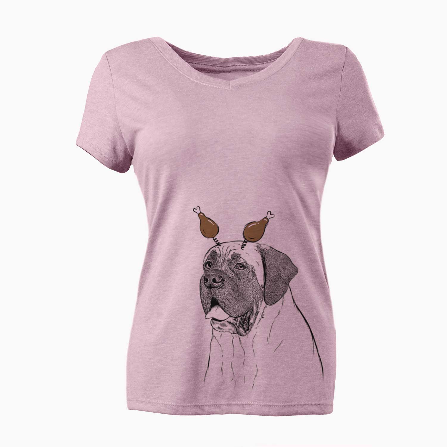Thanksgiving Sterling the English Mastiff - Women's V-neck Shirt