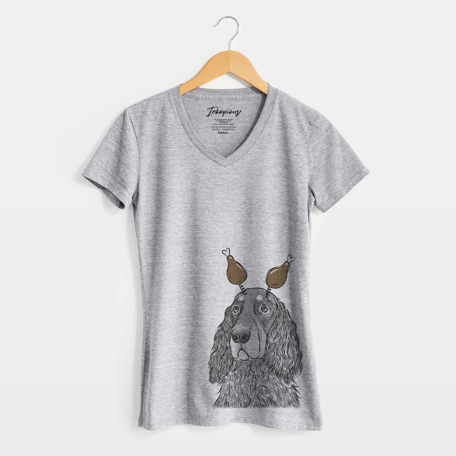 Thanksgiving Stormy the Gordon Setter - Women's V-neck Shirt
