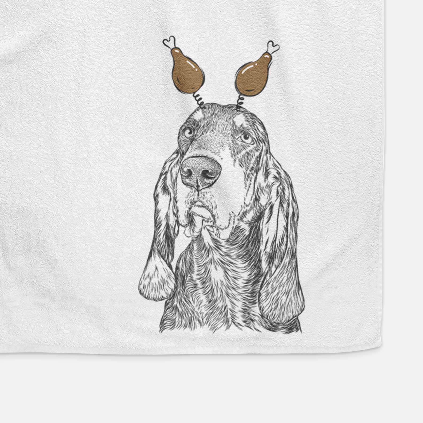 Stu the Black and Tan Coonhound Decorative Hand Towel