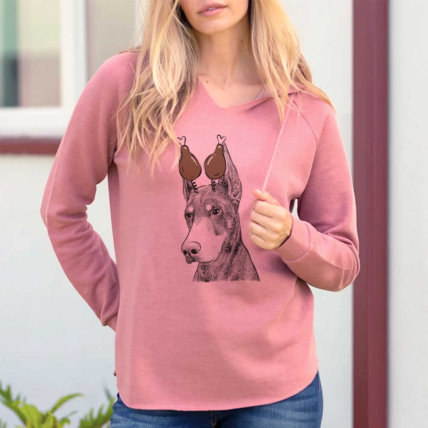 Thanksgiving Sunny the Doberman Pinscher - Cali Wave Hooded Sweatshirt