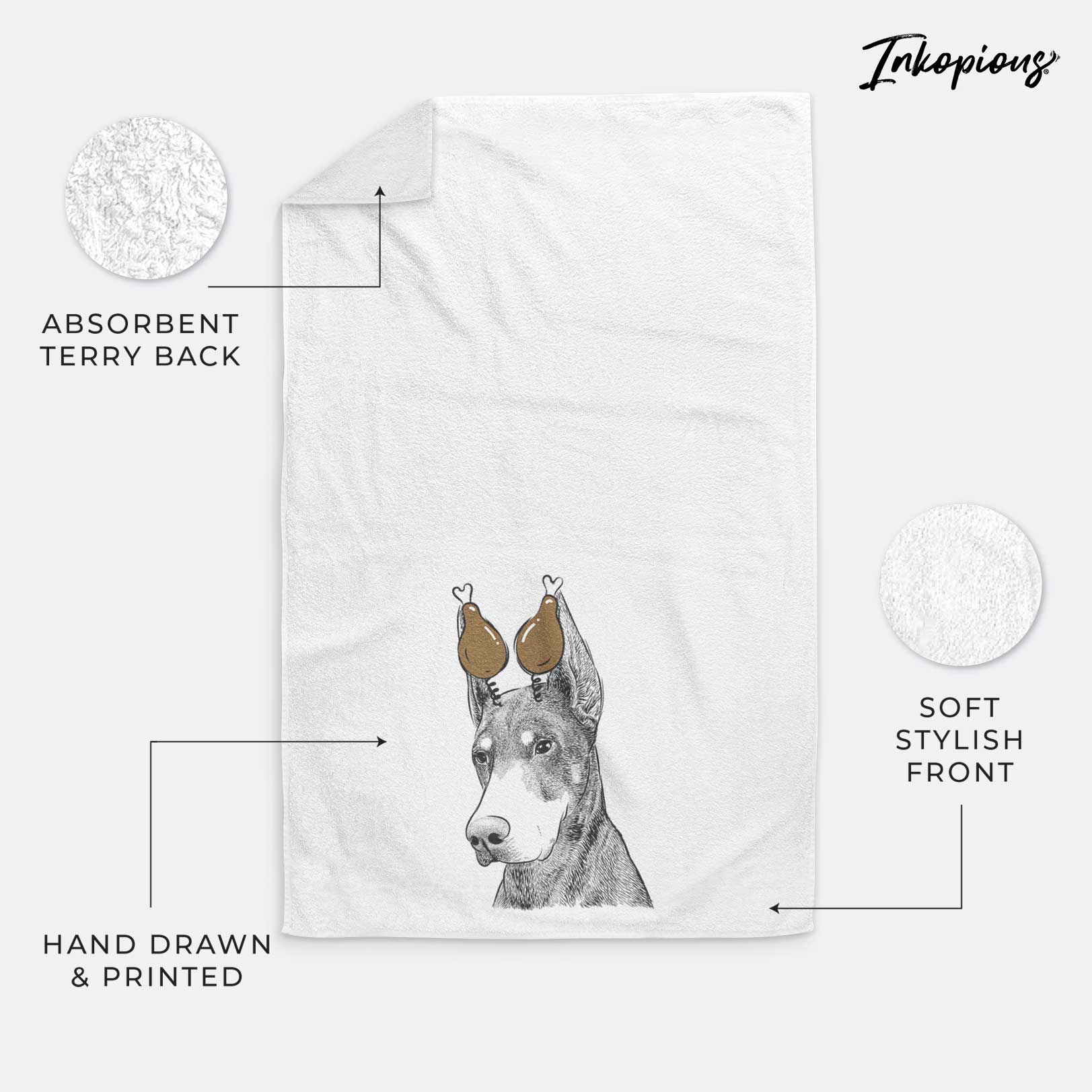 Sunny the Doberman Pinscher Decorative Hand Towel