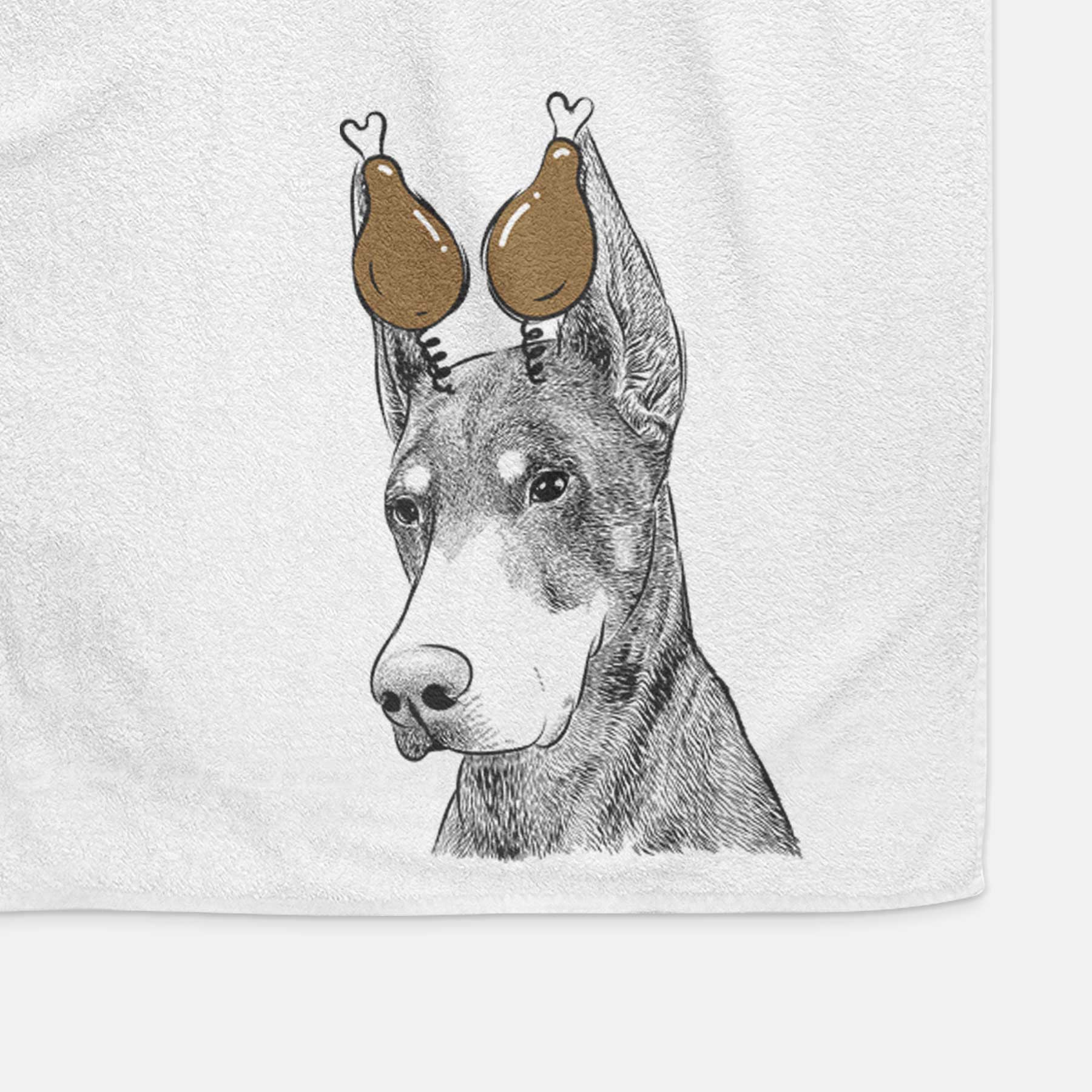 Sunny the Doberman Pinscher Decorative Hand Towel