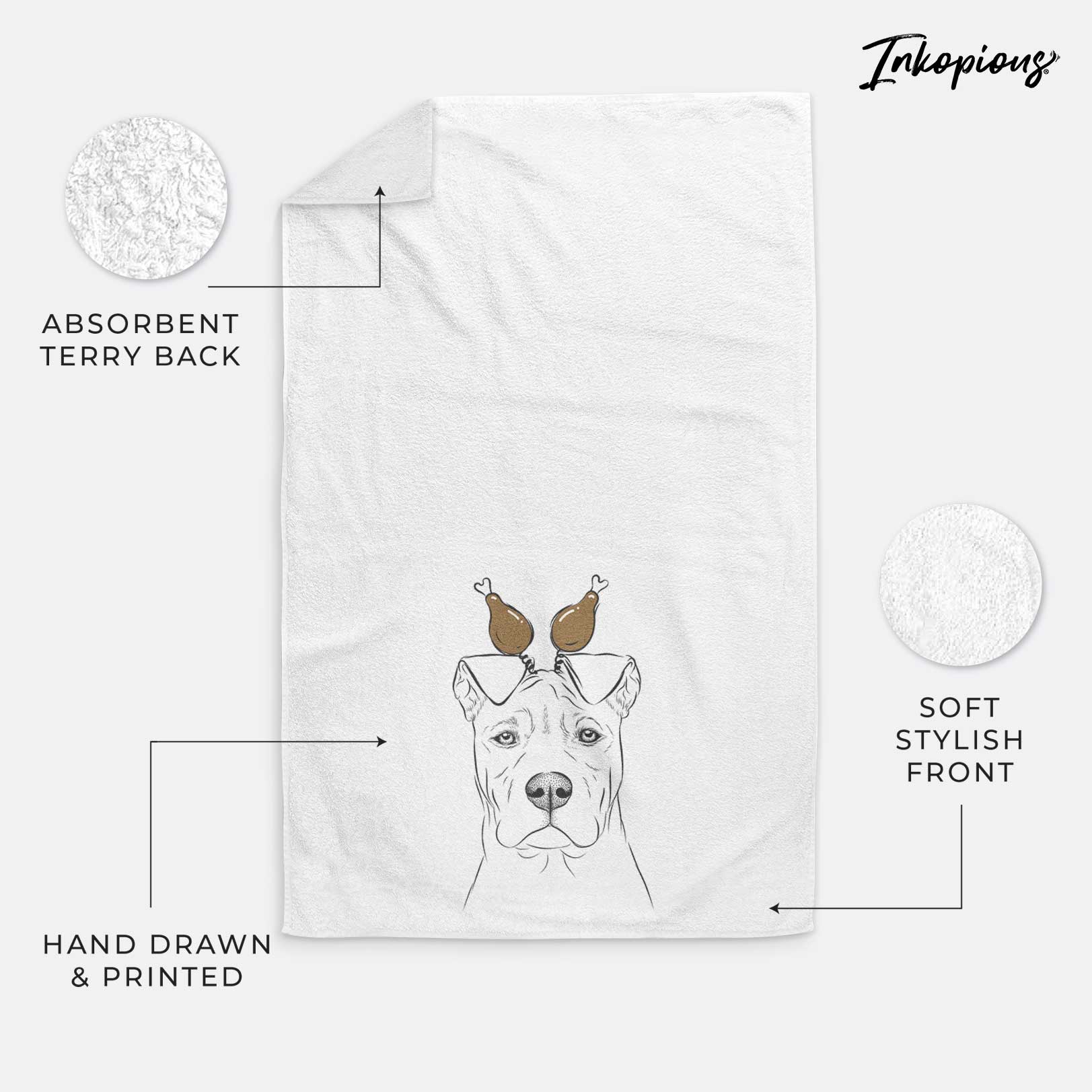 Sweet Finn the Mixed Breed Decorative Hand Towel