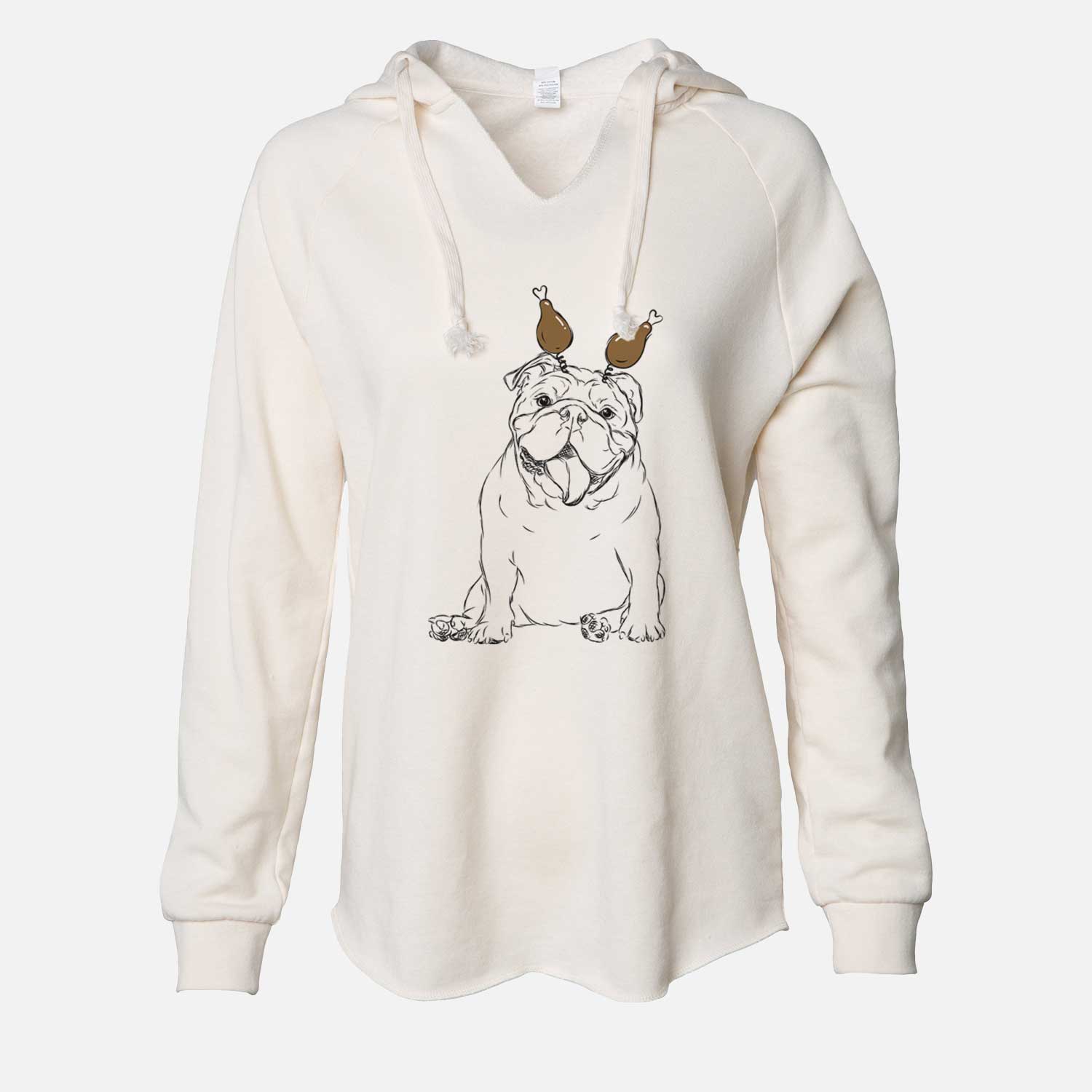 Thanksgiving Tank the English Bulldog - Cali Wave Hooded Sweatshirt