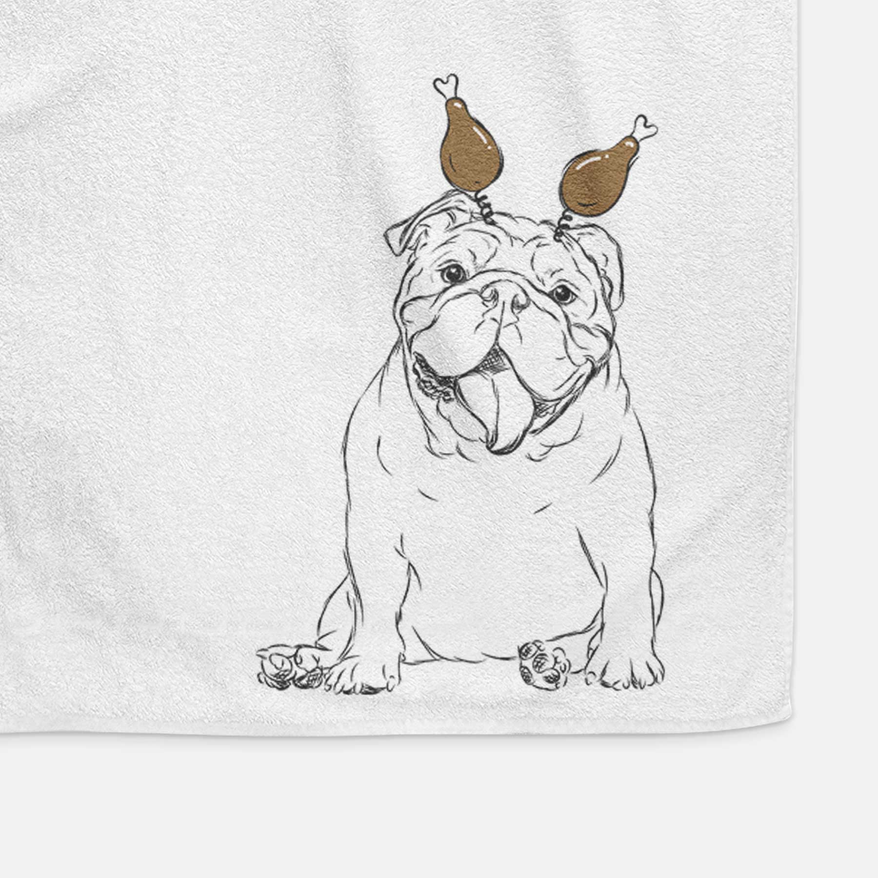 Tank the English Bulldog Decorative Hand Towel