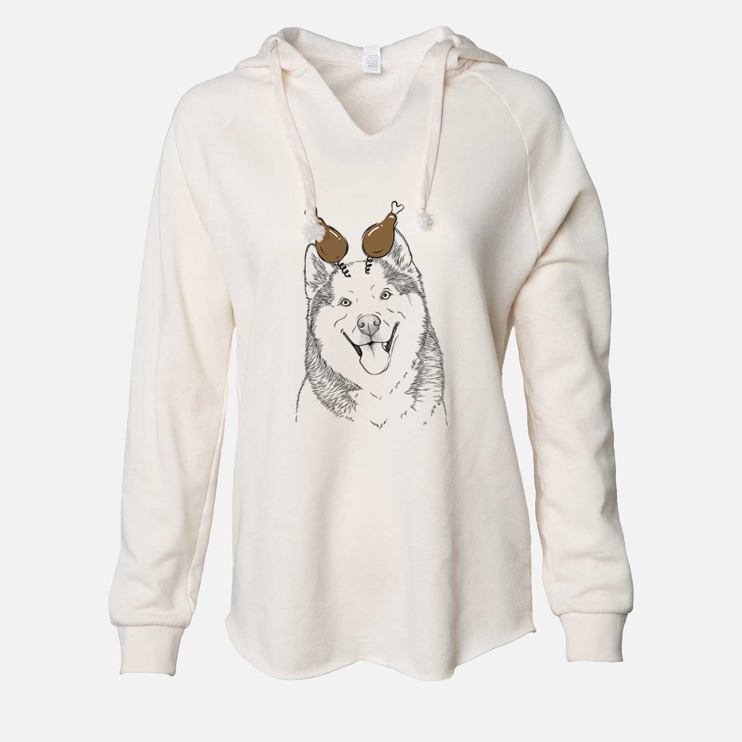 Thanksgiving Teak the Siberian Husky - Cali Wave Hooded Sweatshirt