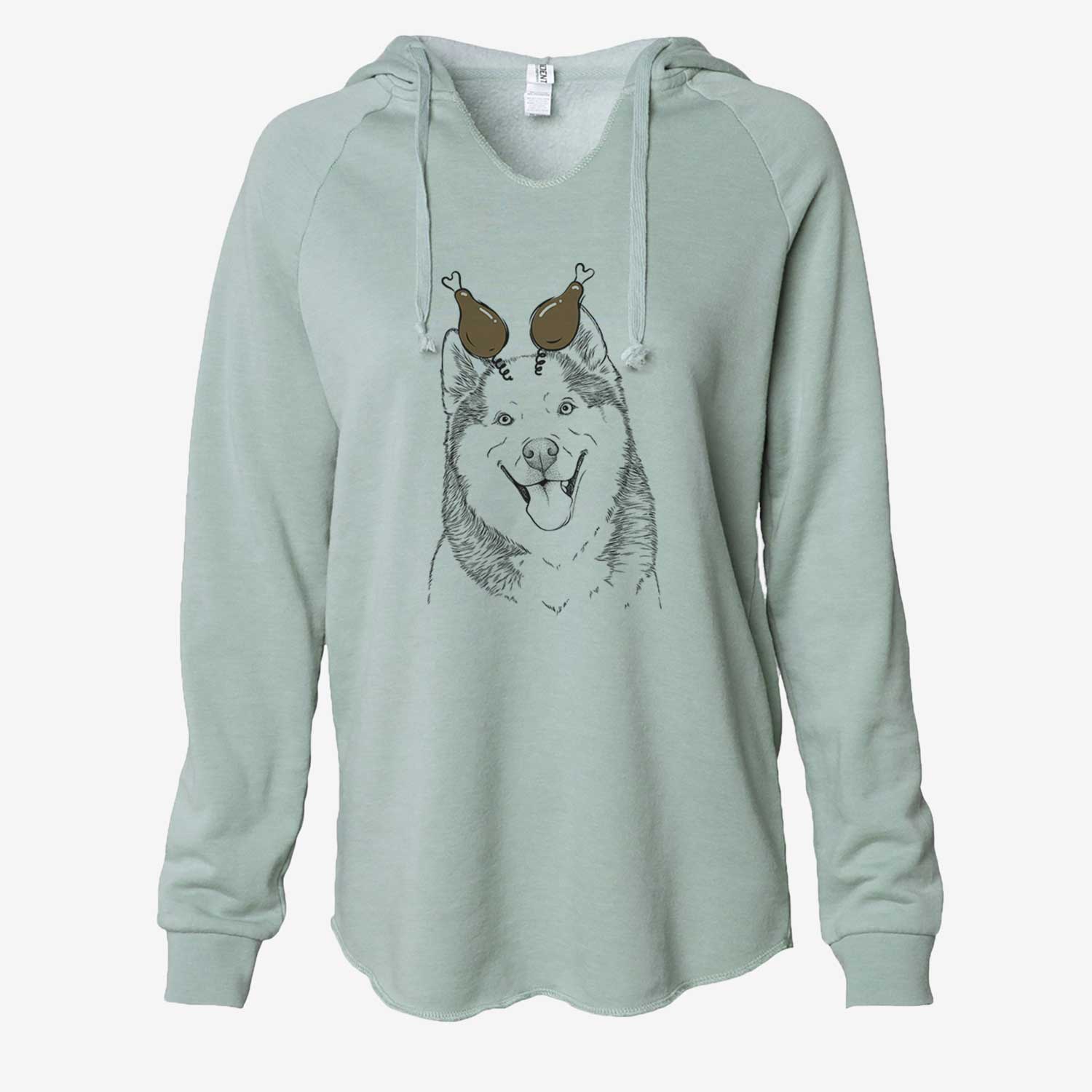 Thanksgiving Teak the Siberian Husky - Cali Wave Hooded Sweatshirt