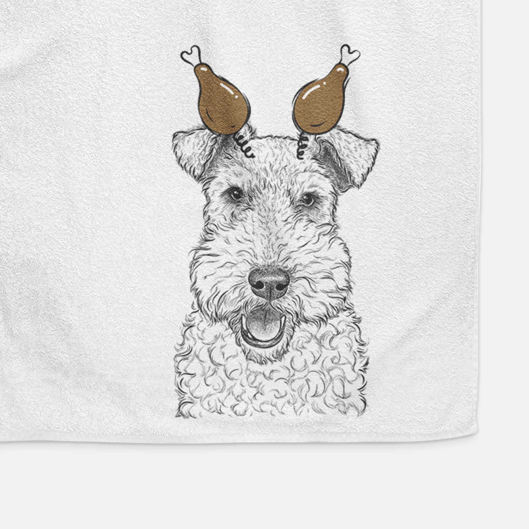 Ted the Wire Fox Terrier Decorative Hand Towel