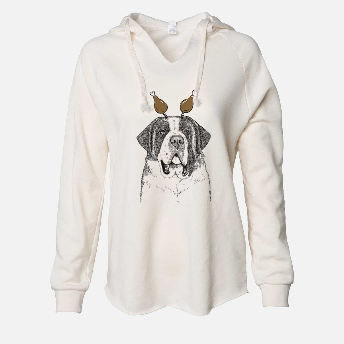 Thanksgiving Thor the Saint Bernard - Cali Wave Hooded Sweatshirt