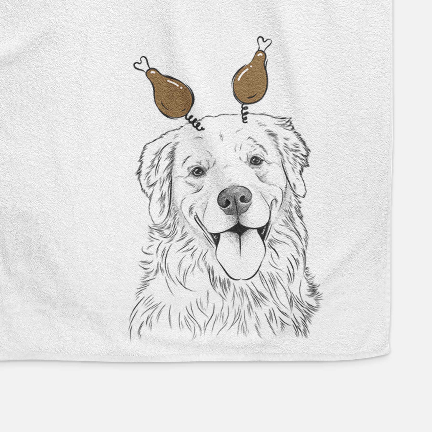 Ticket the Golden Retriever Decorative Hand Towel