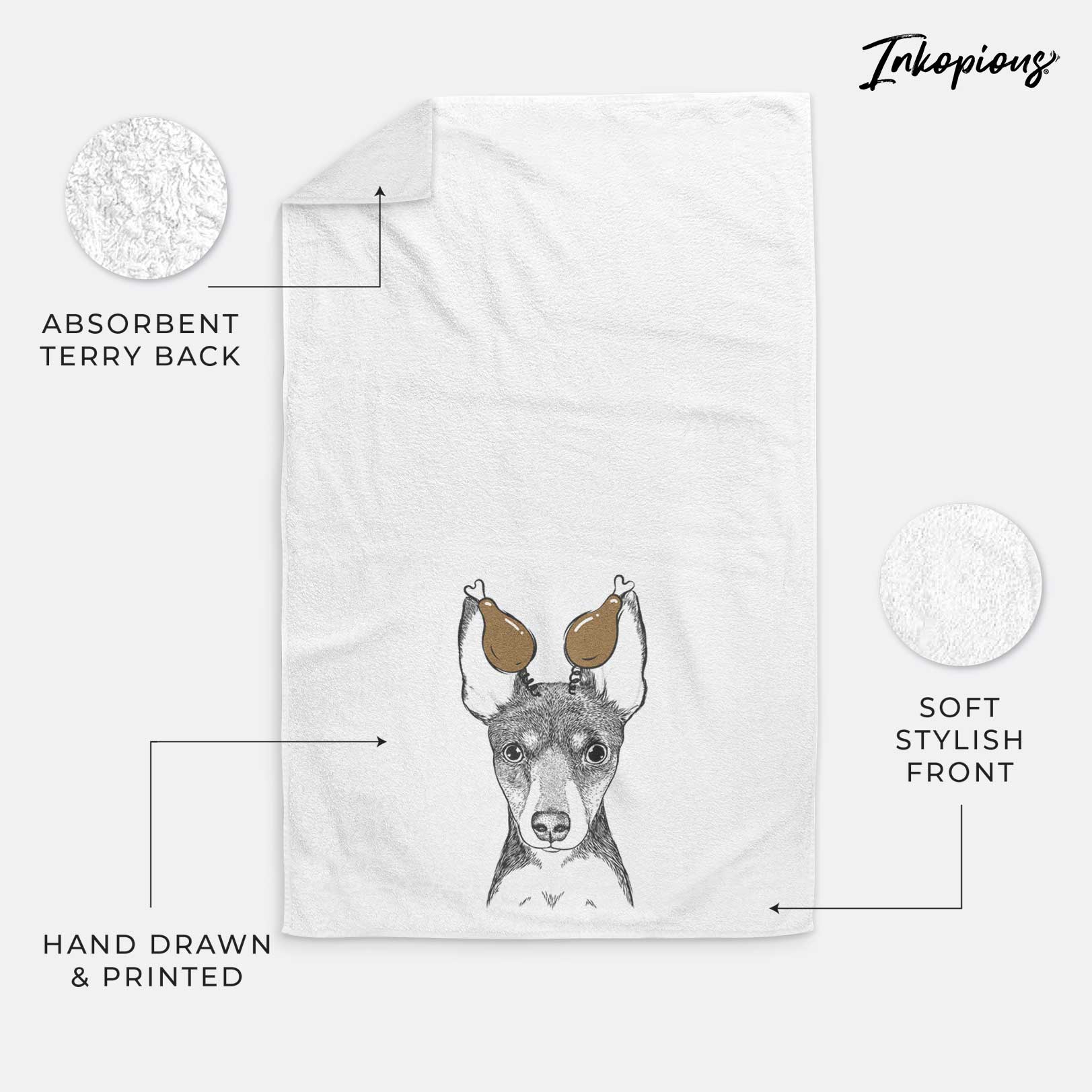 Tiny the Toy Fox Terrier Decorative Hand Towel