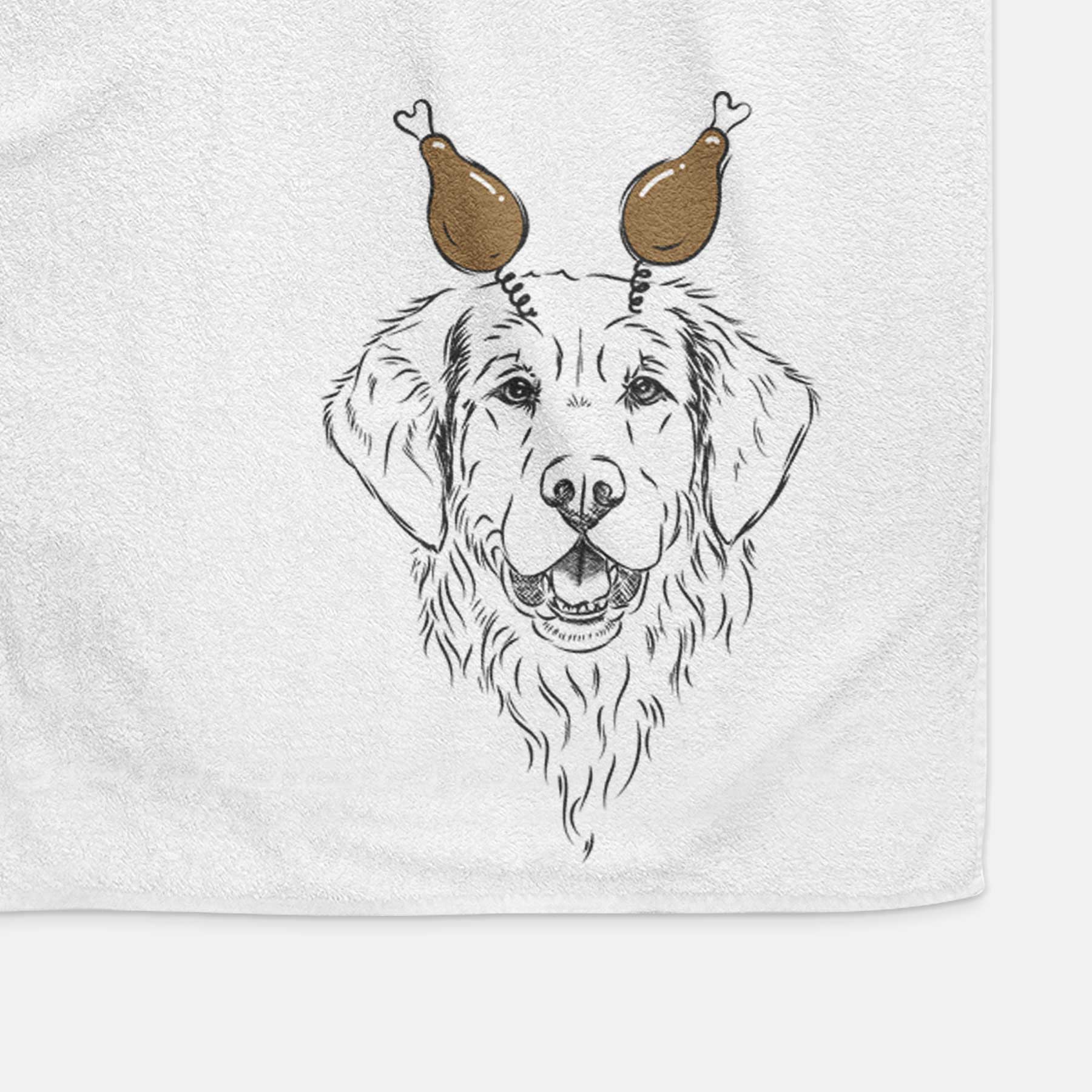 Toby the Golden Retriever Decorative Hand Towel