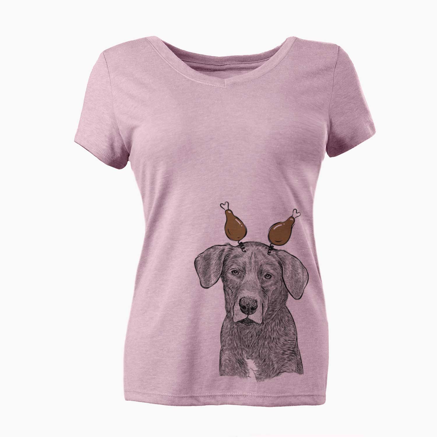 Thanksgiving Tom the Lab Dane Mix - Women's V-neck Shirt