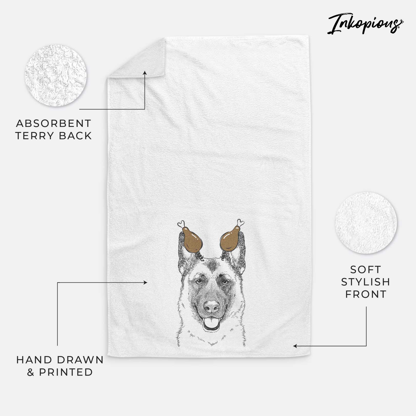 Trooper the German Shepherd Decorative Hand Towel