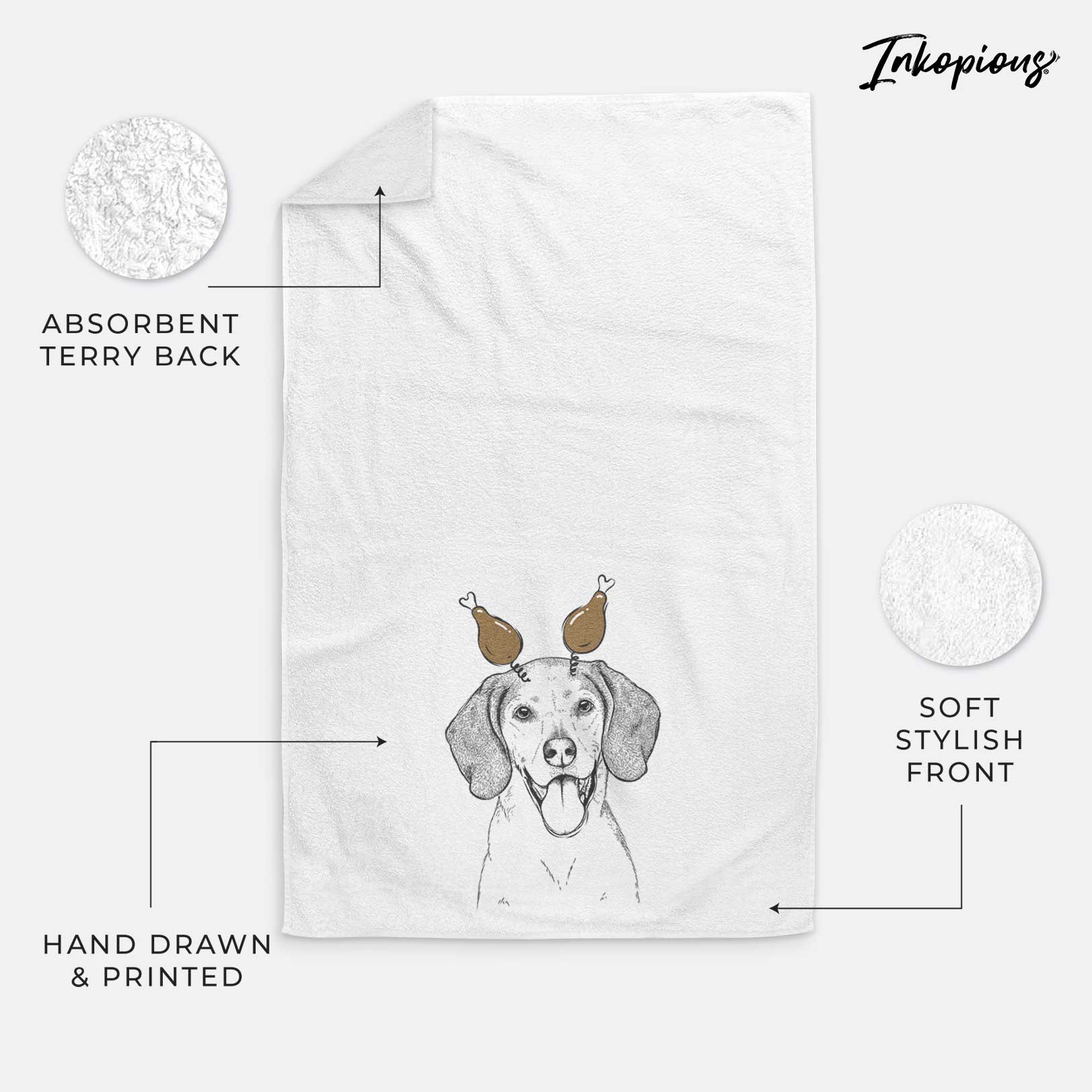 Trooper the Hound Mix Decorative Hand Towel