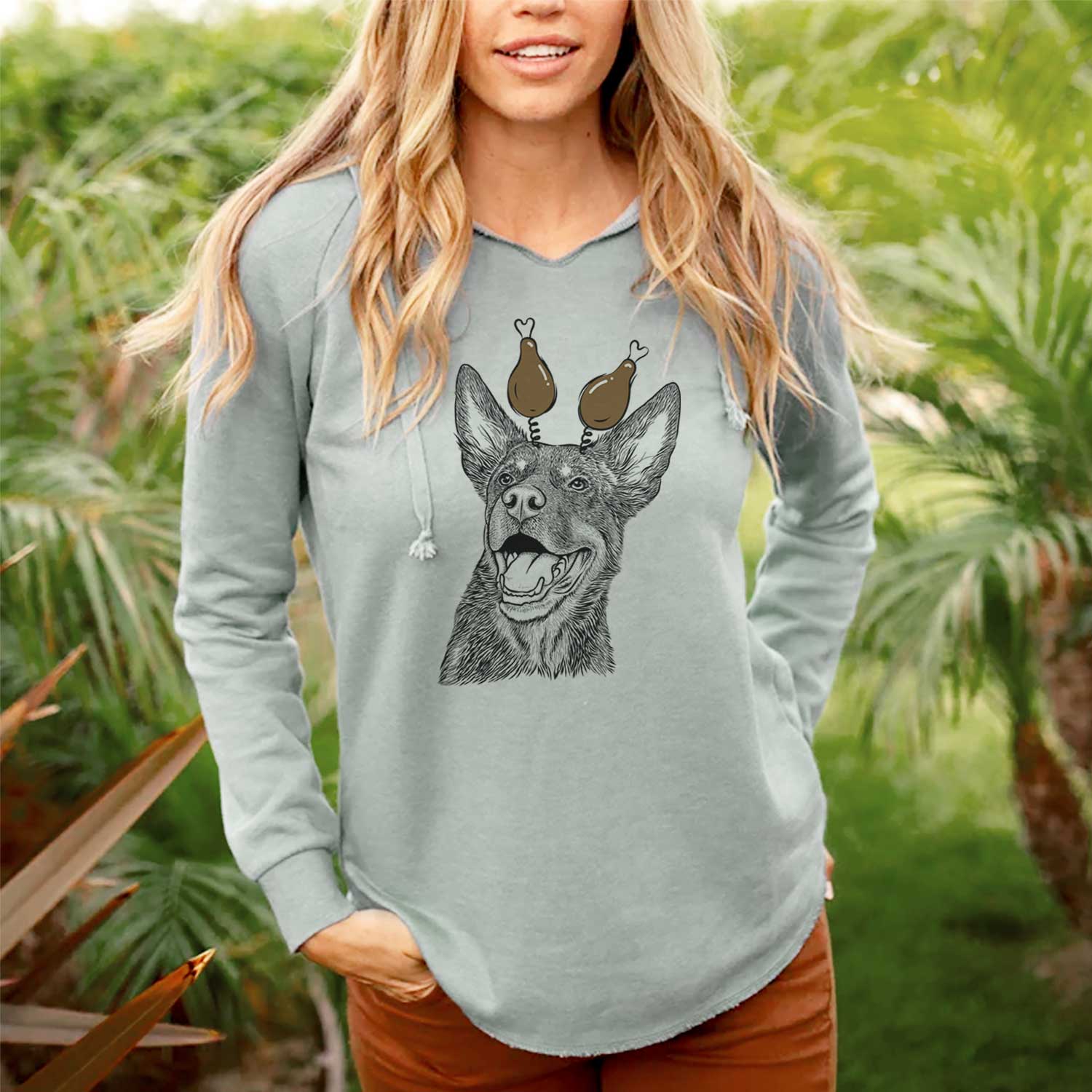 Thanksgiving Tucker the Australian Kelpie - Cali Wave Hooded Sweatshirt