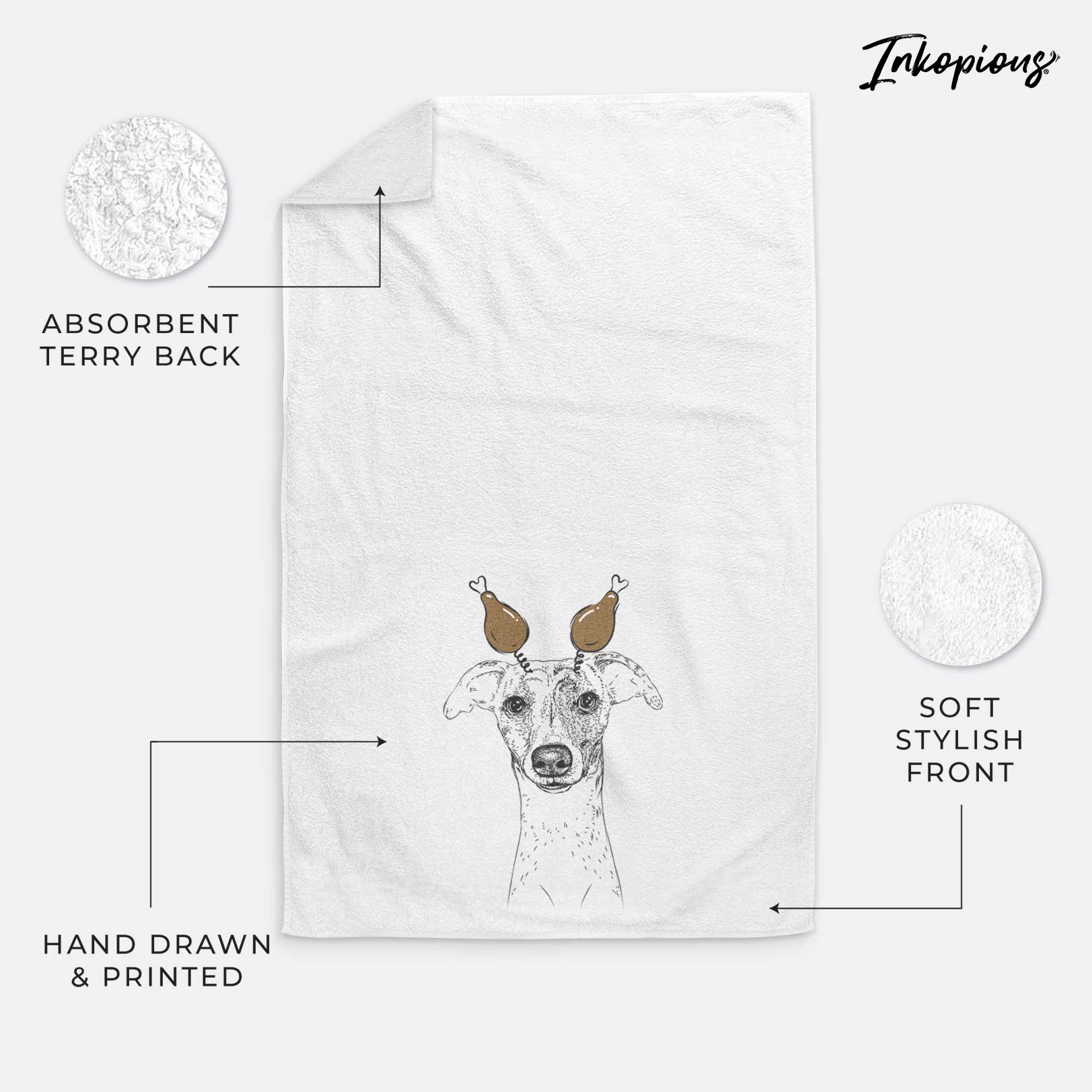 Twiggy the Whippet Decorative Hand Towel