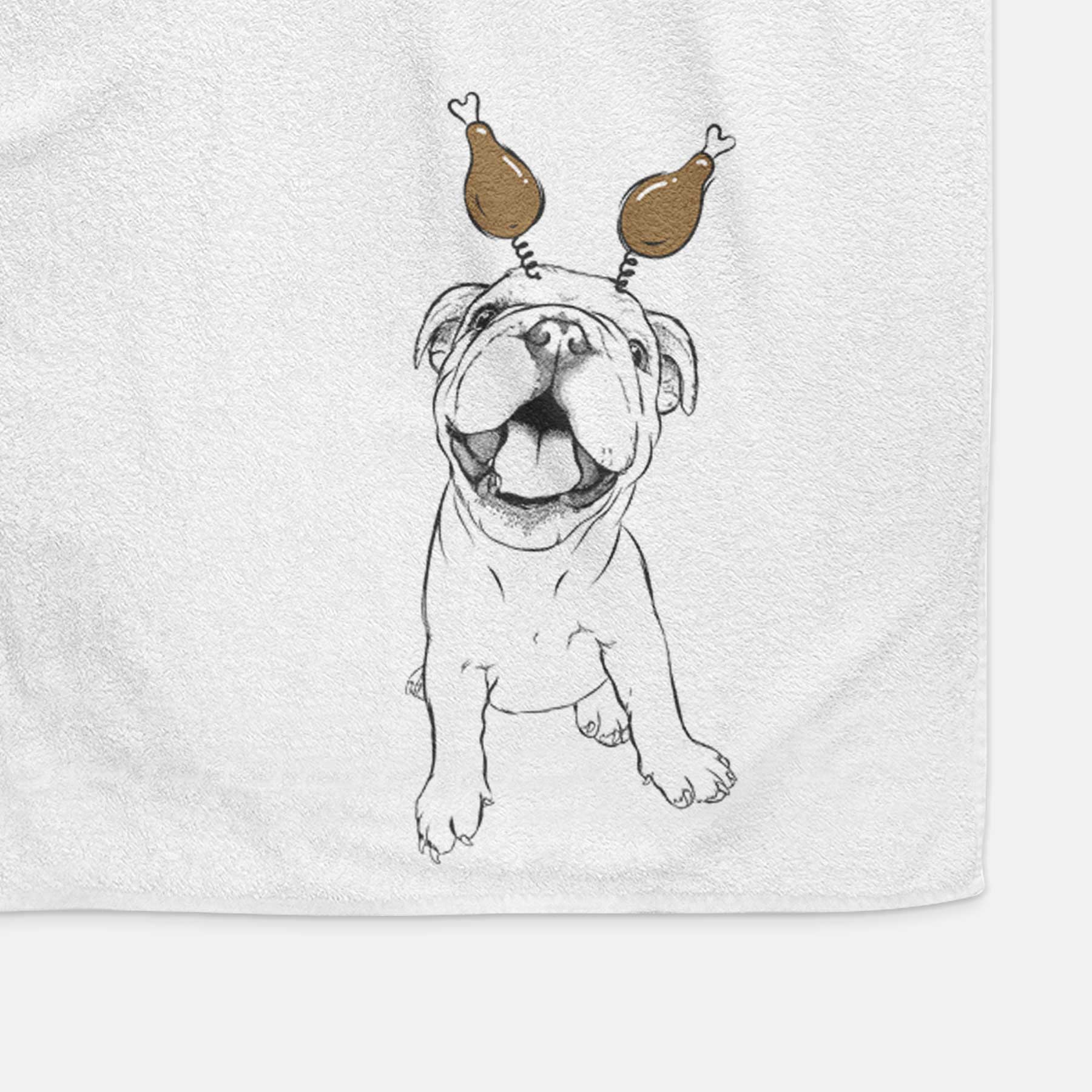 Tyke the English Bulldog Decorative Hand Towel