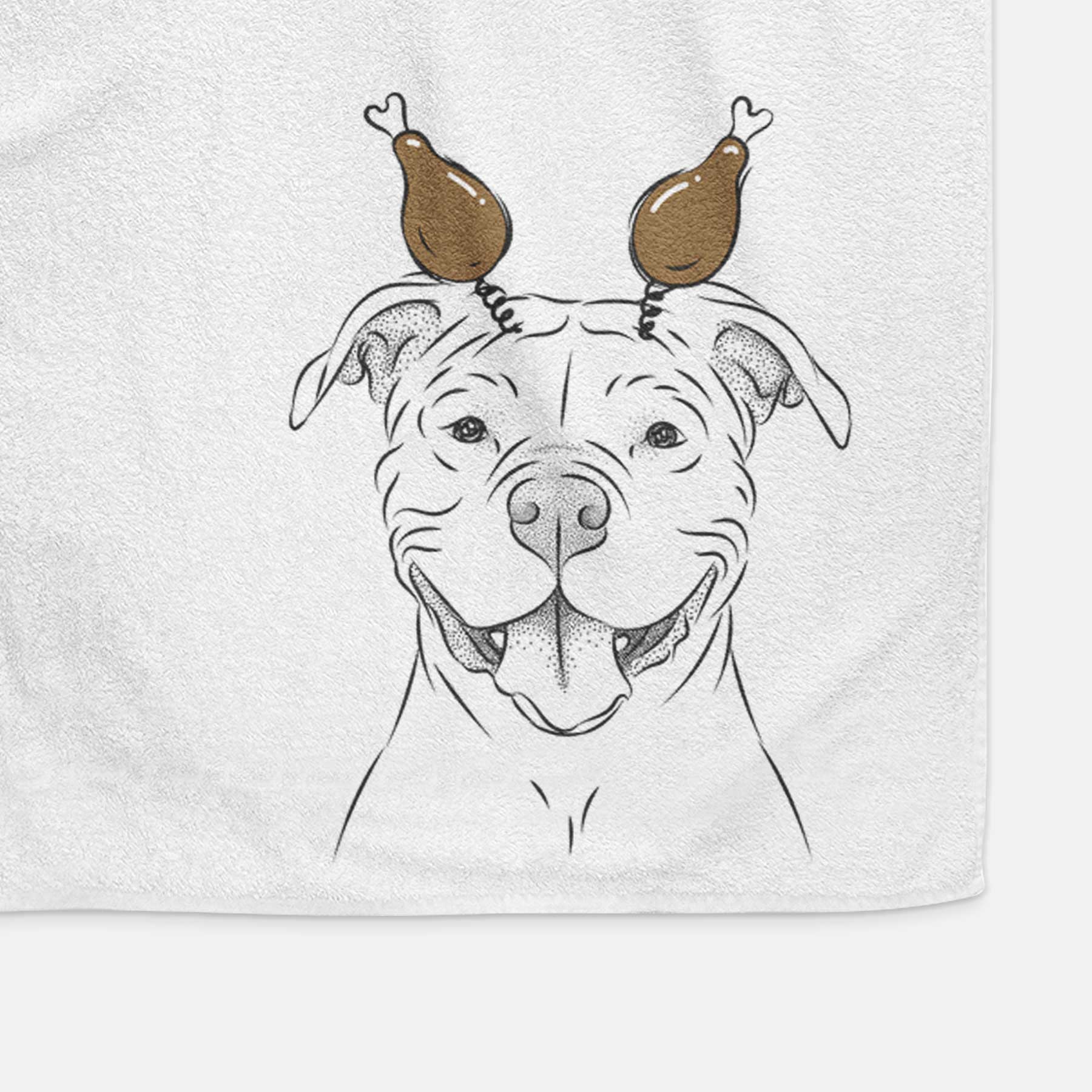 Tyson the American Bulldog Decorative Hand Towel