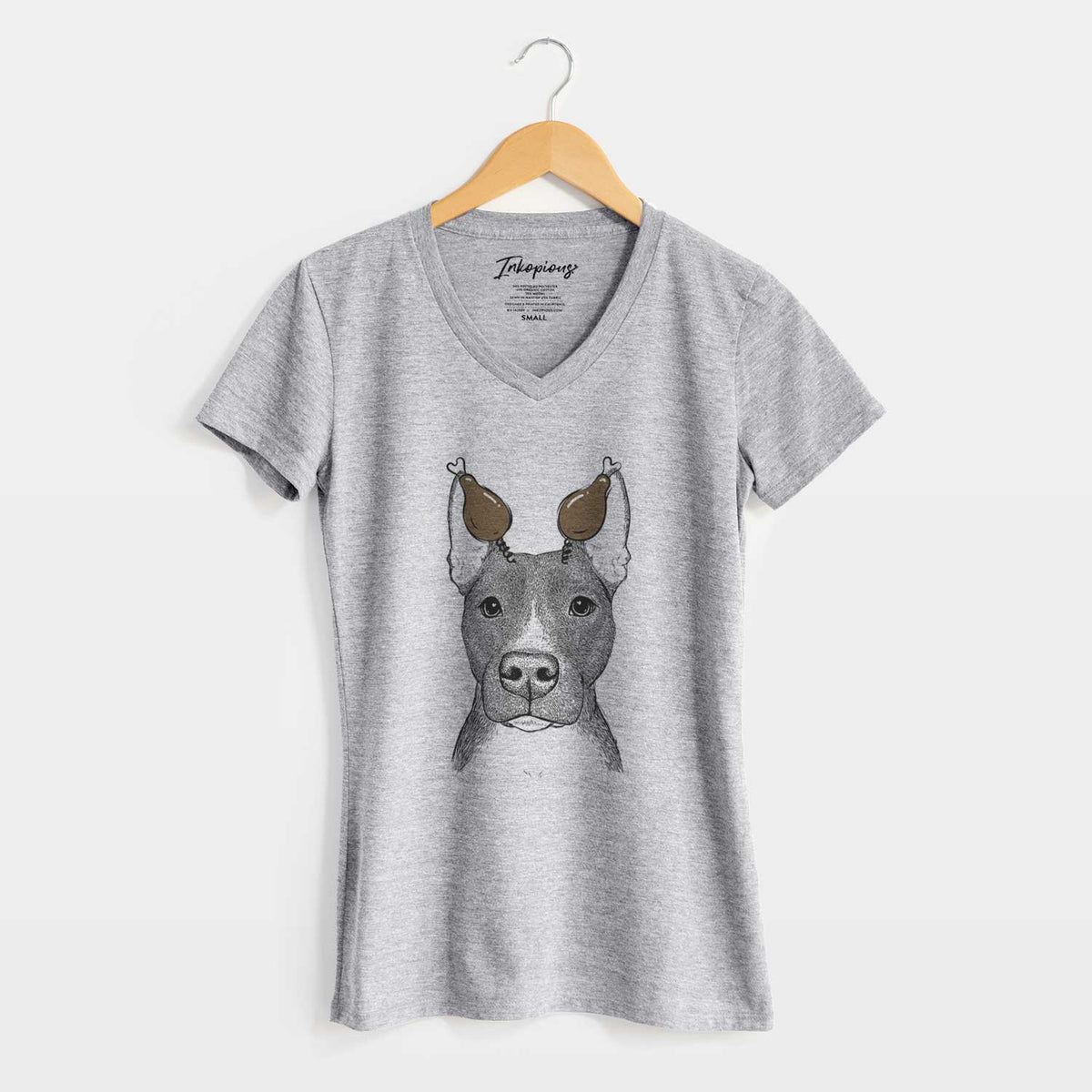 Thanksgiving Violet the Pitbull - Women's V-neck Shirt