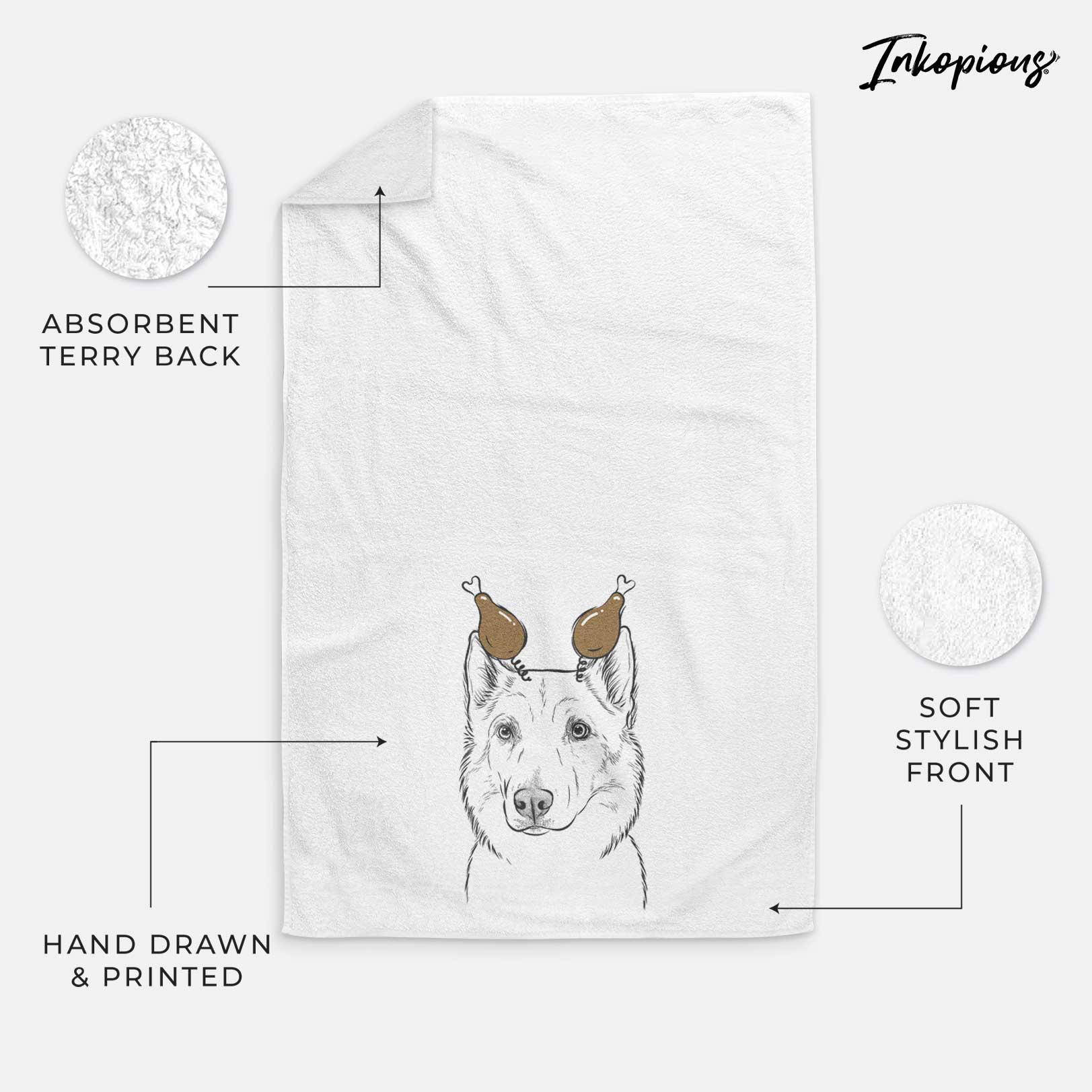 Vox the Siberian Husky Decorative Hand Towel