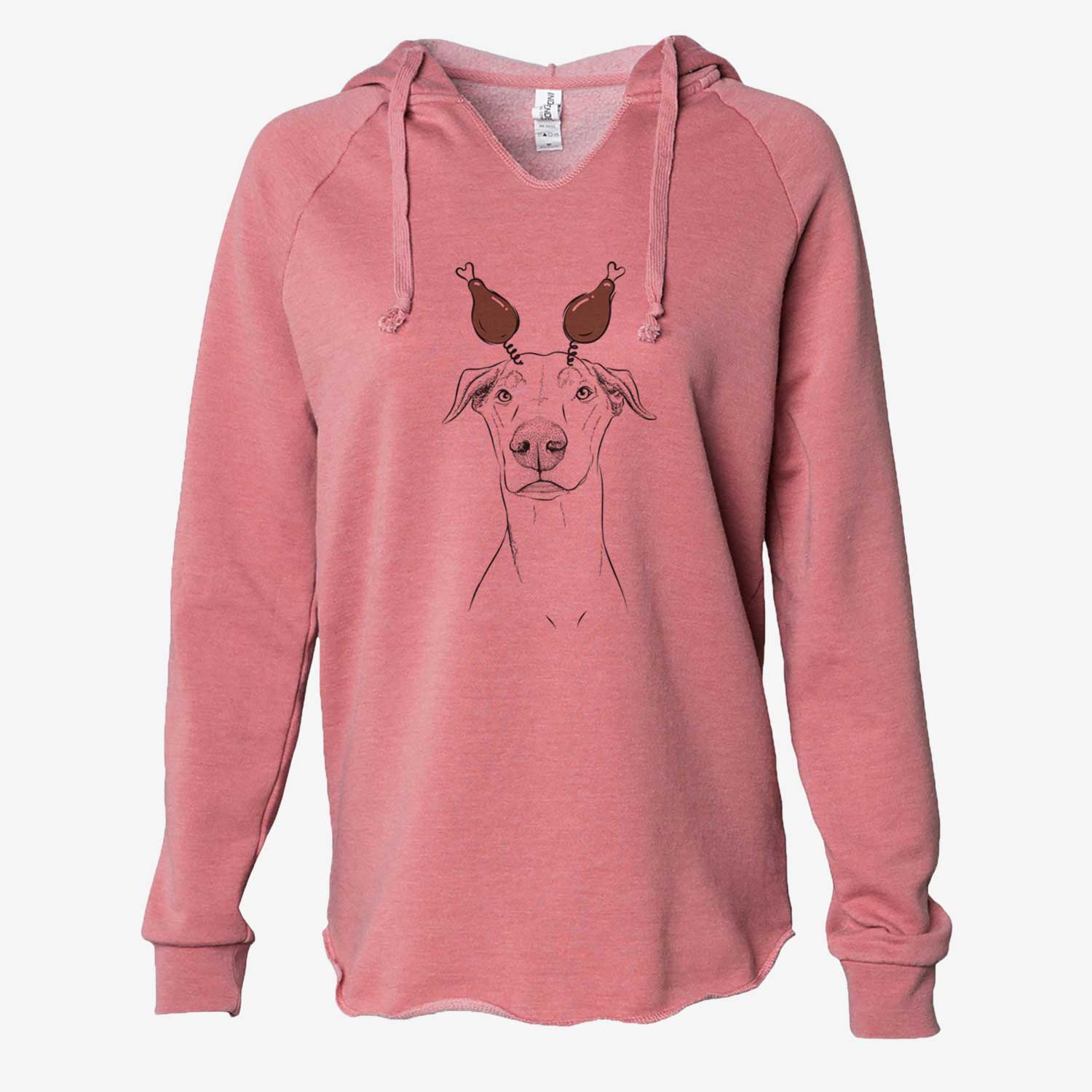 Thanksgiving Walter the White Doberman Rescue - Cali Wave Hooded Sweatshirt
