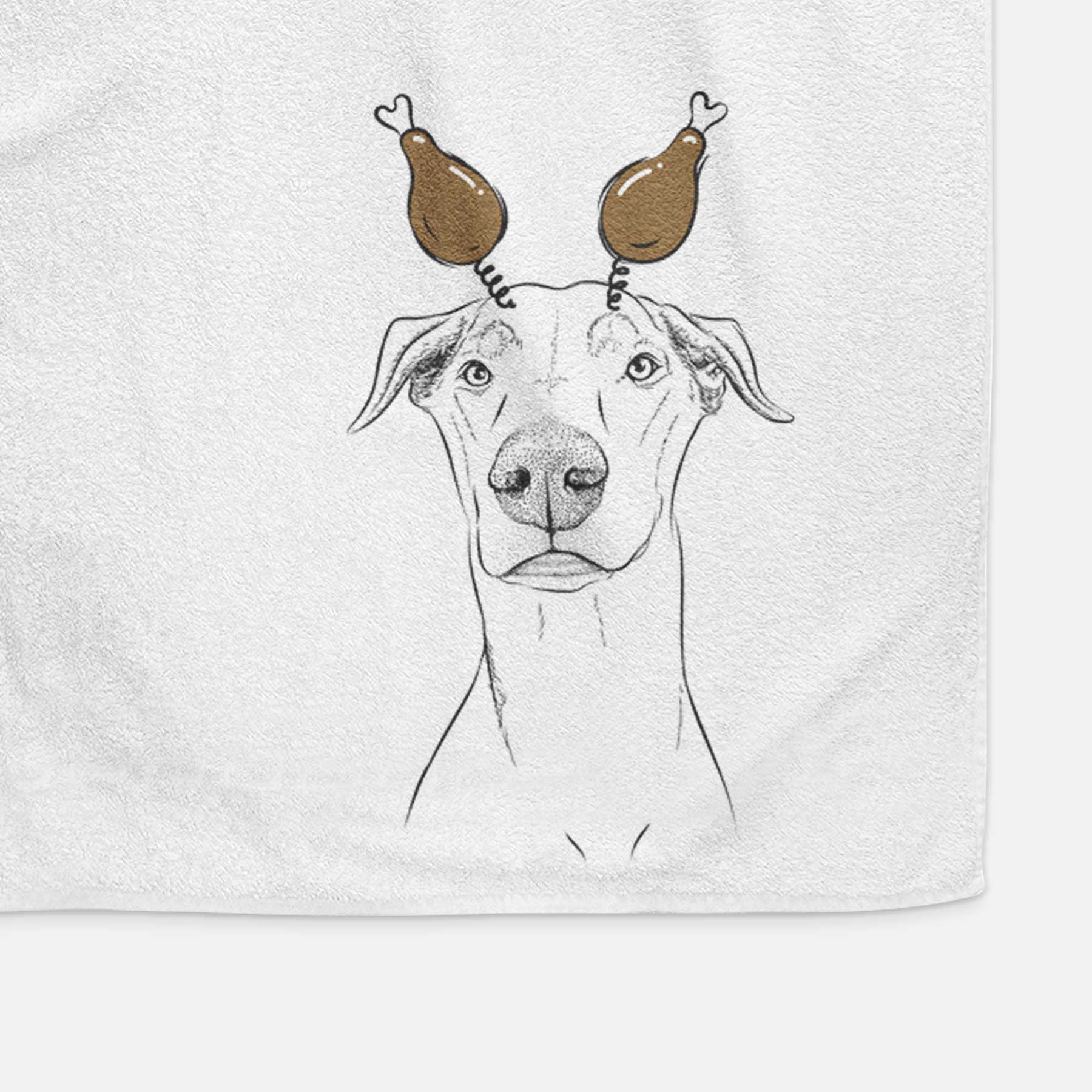 Walter the White Doberman Rescue Decorative Hand Towel