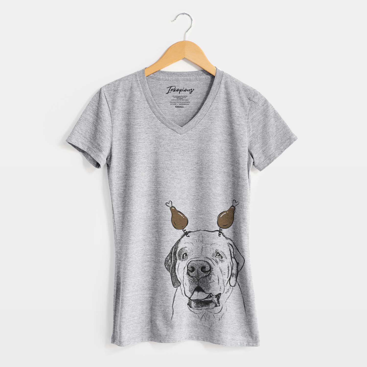 Thanksgiving Wendy the Saint Bernard - Women's V-neck Shirt