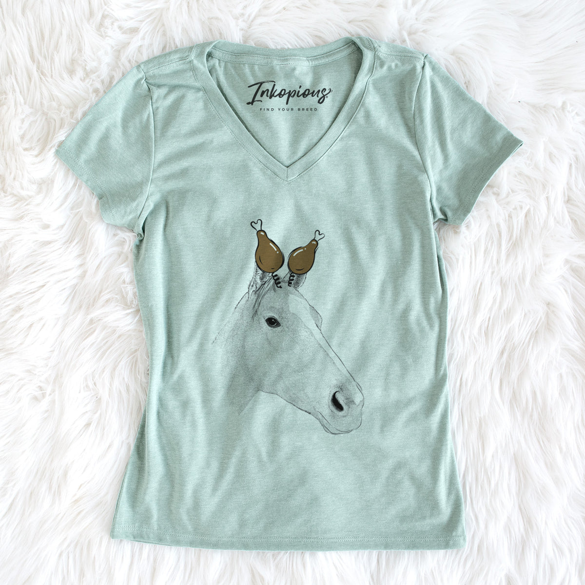 Thanksgiving Westley the Horse - Women's Perfect V-neck Shirt