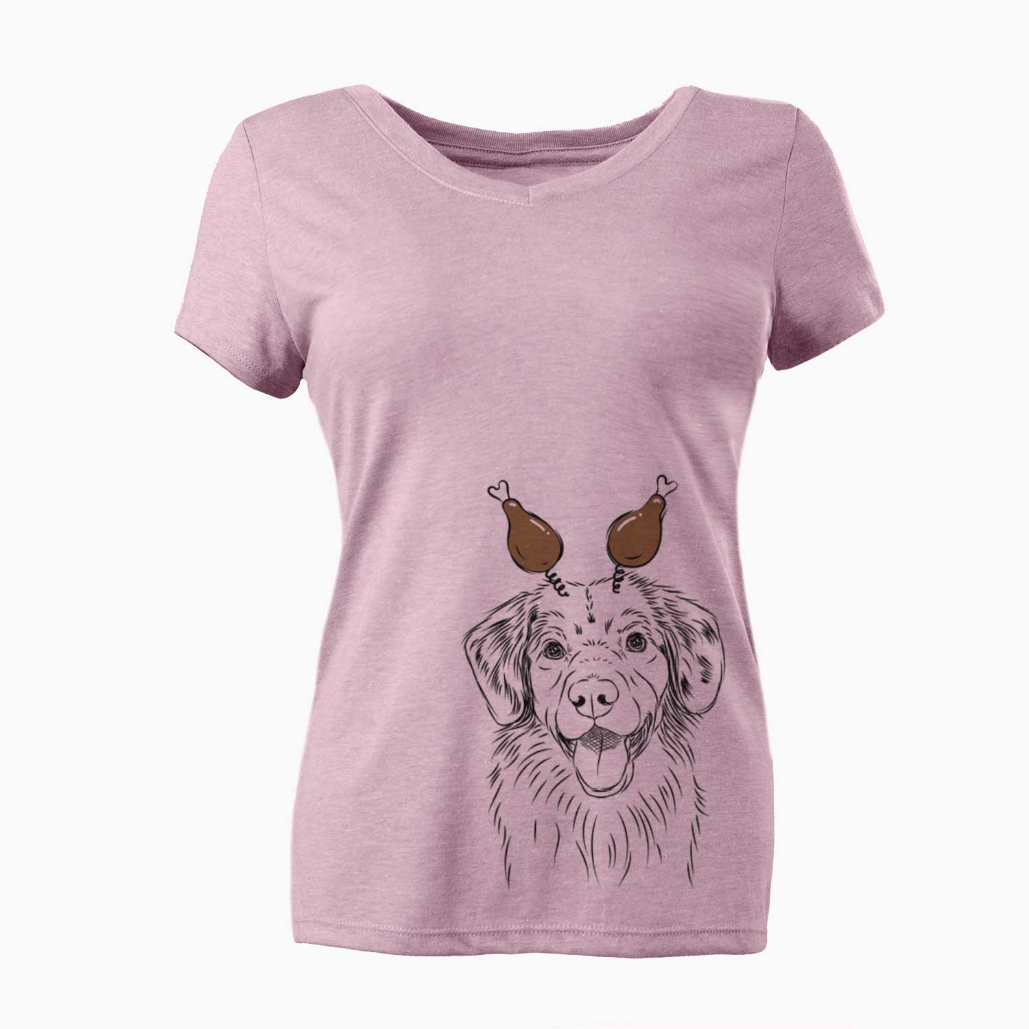 Thanksgiving Weston the Nova Scotia Duck Tolling Retriever - Women's V-neck Shirt
