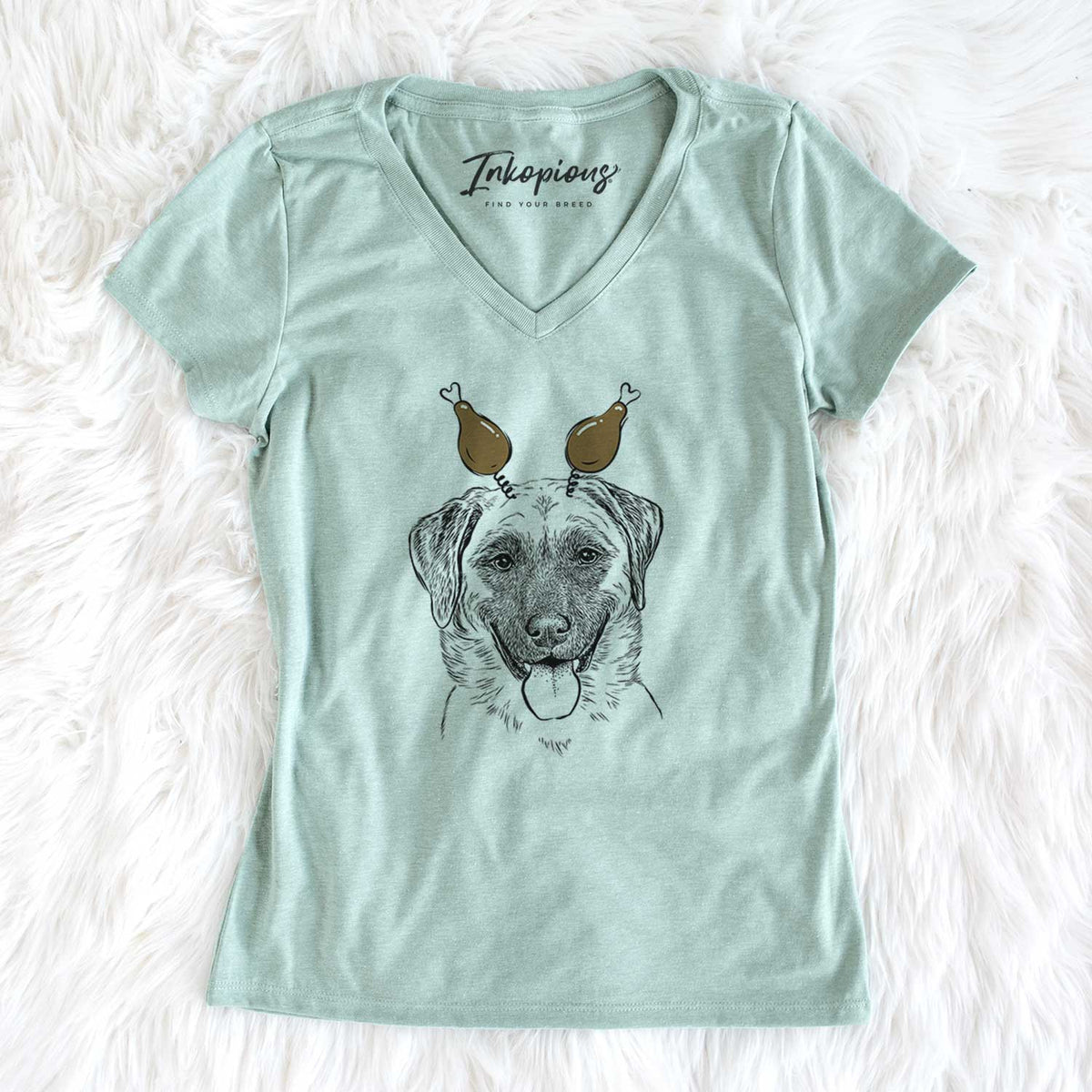 Thanksgiving Willow the Anatolian Shepherd - Women's V-neck Shirt