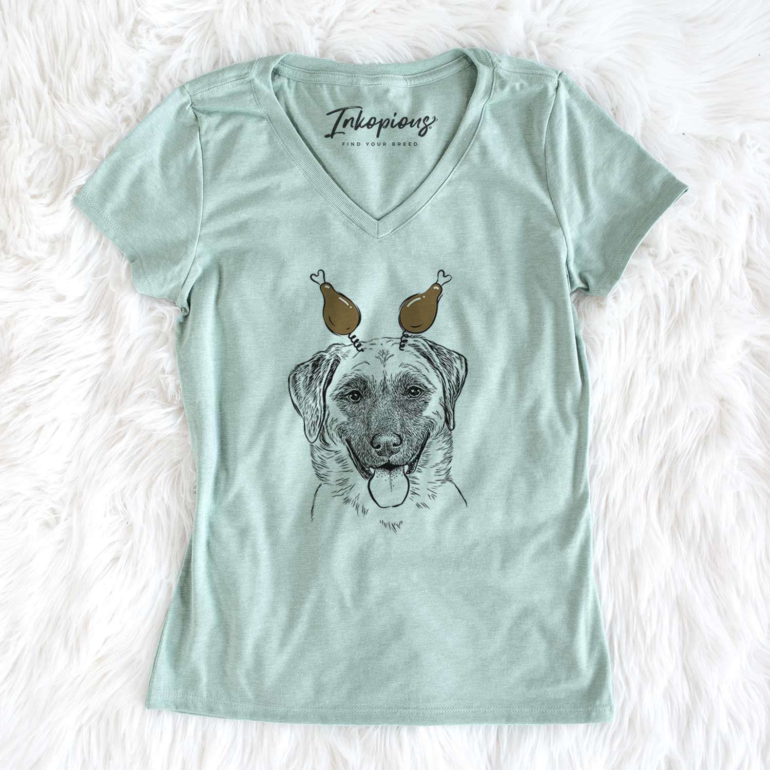 Thanksgiving Willow the Anatolian Shepherd - Women's V-neck Shirt