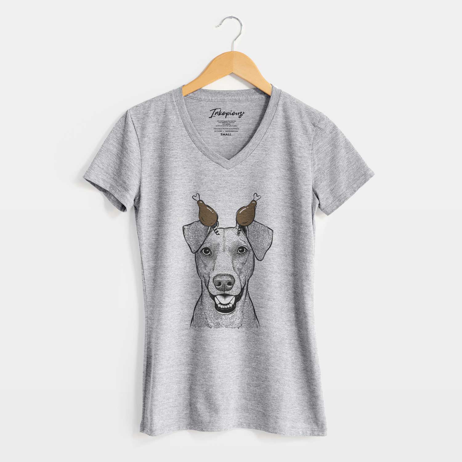 Thanksgiving Willow the German Pinscher - Women's V-neck Shirt