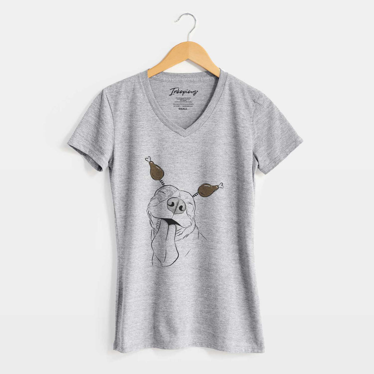 Thanksgiving Xena the American Staffordshire Terrier - Women's V-neck Shirt