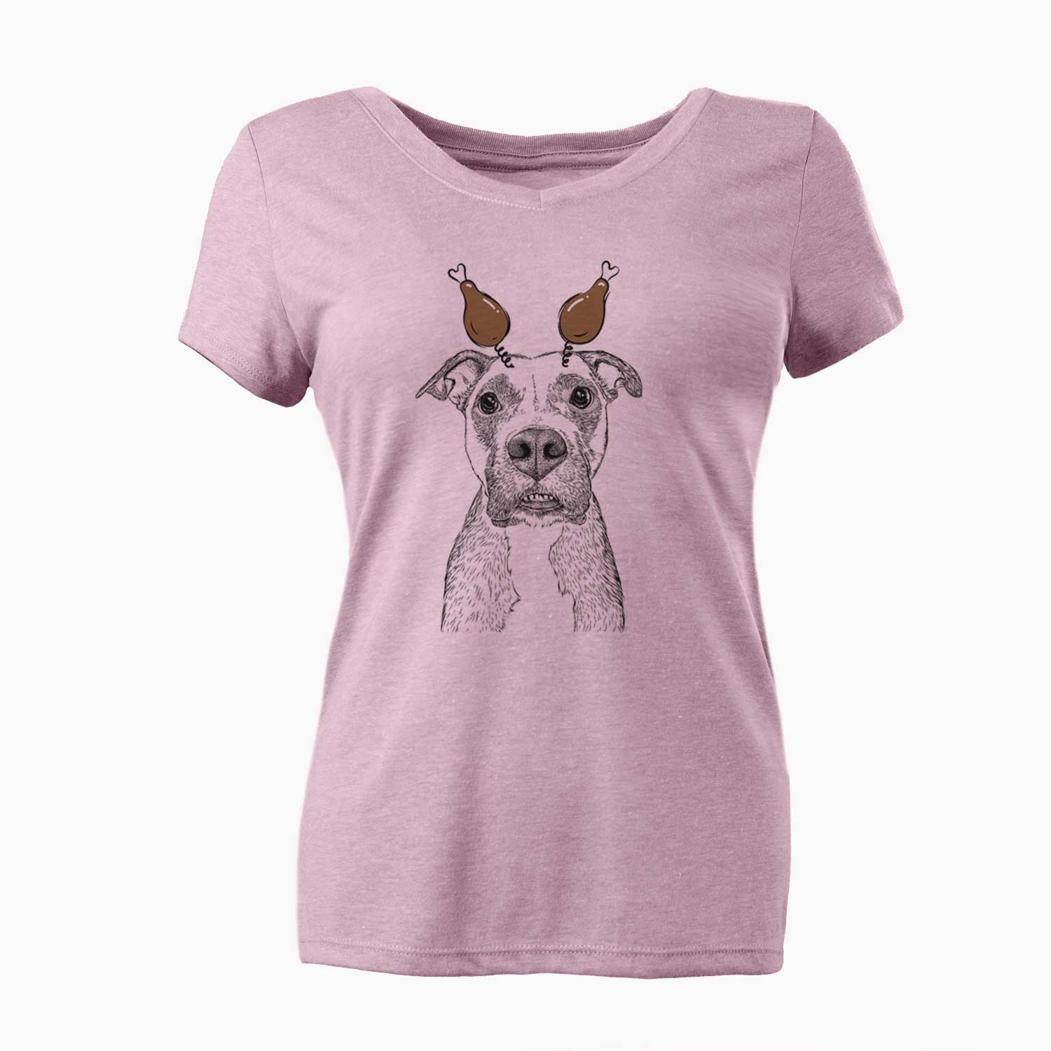 Thanksgiving Xena the Mixed Breed - Women's V-neck Shirt