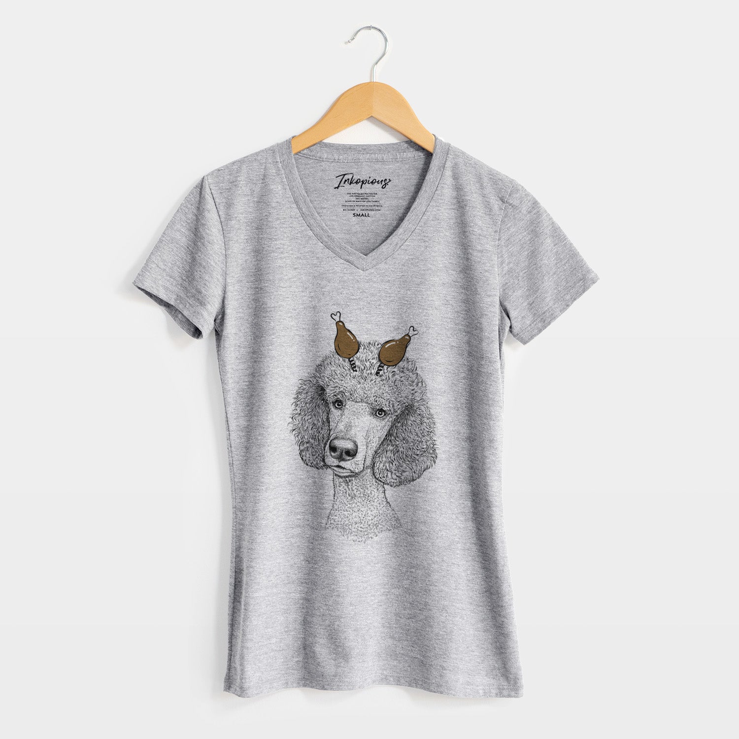 Thanksgiving Yuki the Poodle - Women's Perfect V-neck Shirt