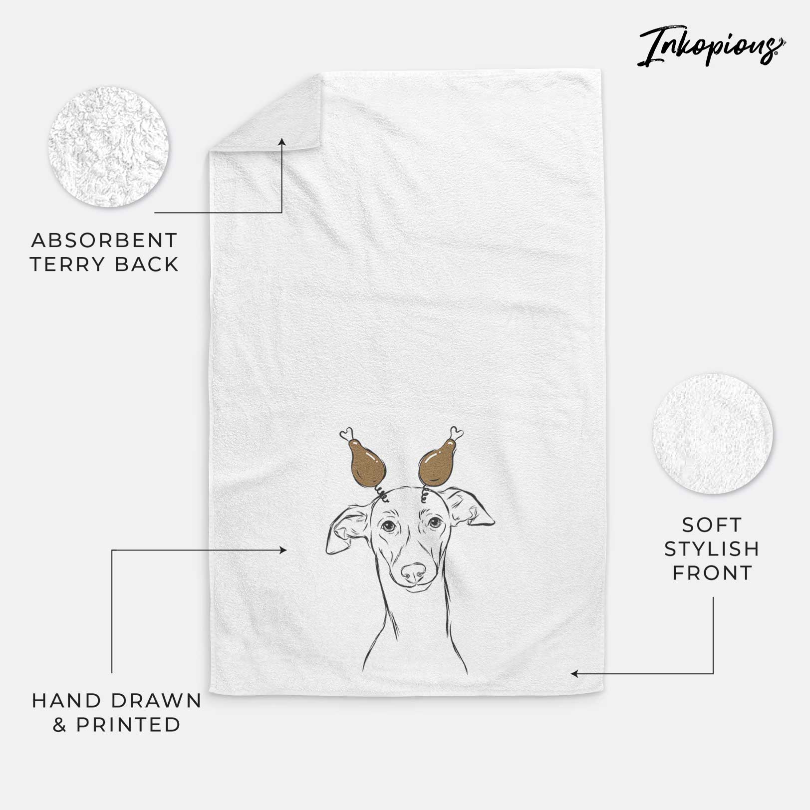 Ziggie the Italian Greyhound Decorative Hand Towel