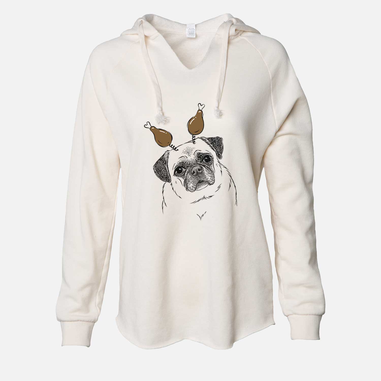 Thanksgiving Zoey the Pug - Cali Wave Hooded Sweatshirt