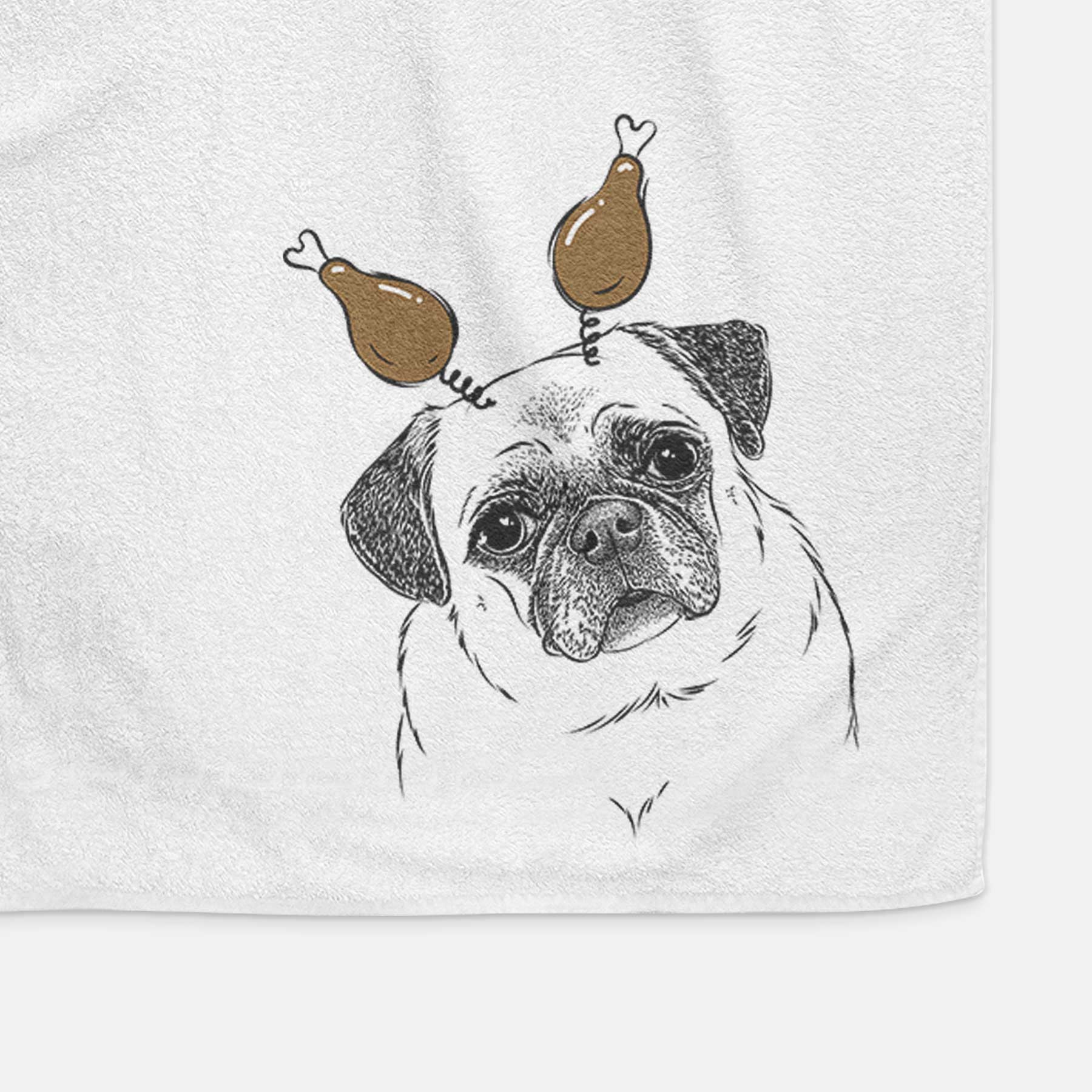 Zoey the Pug Decorative Hand Towel