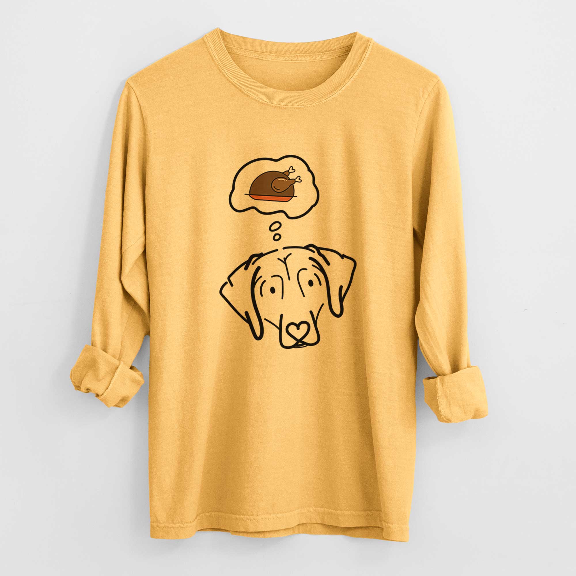 Turkey Thoughts Beagle - Aly - Heavyweight 100% Cotton Long Sleeve