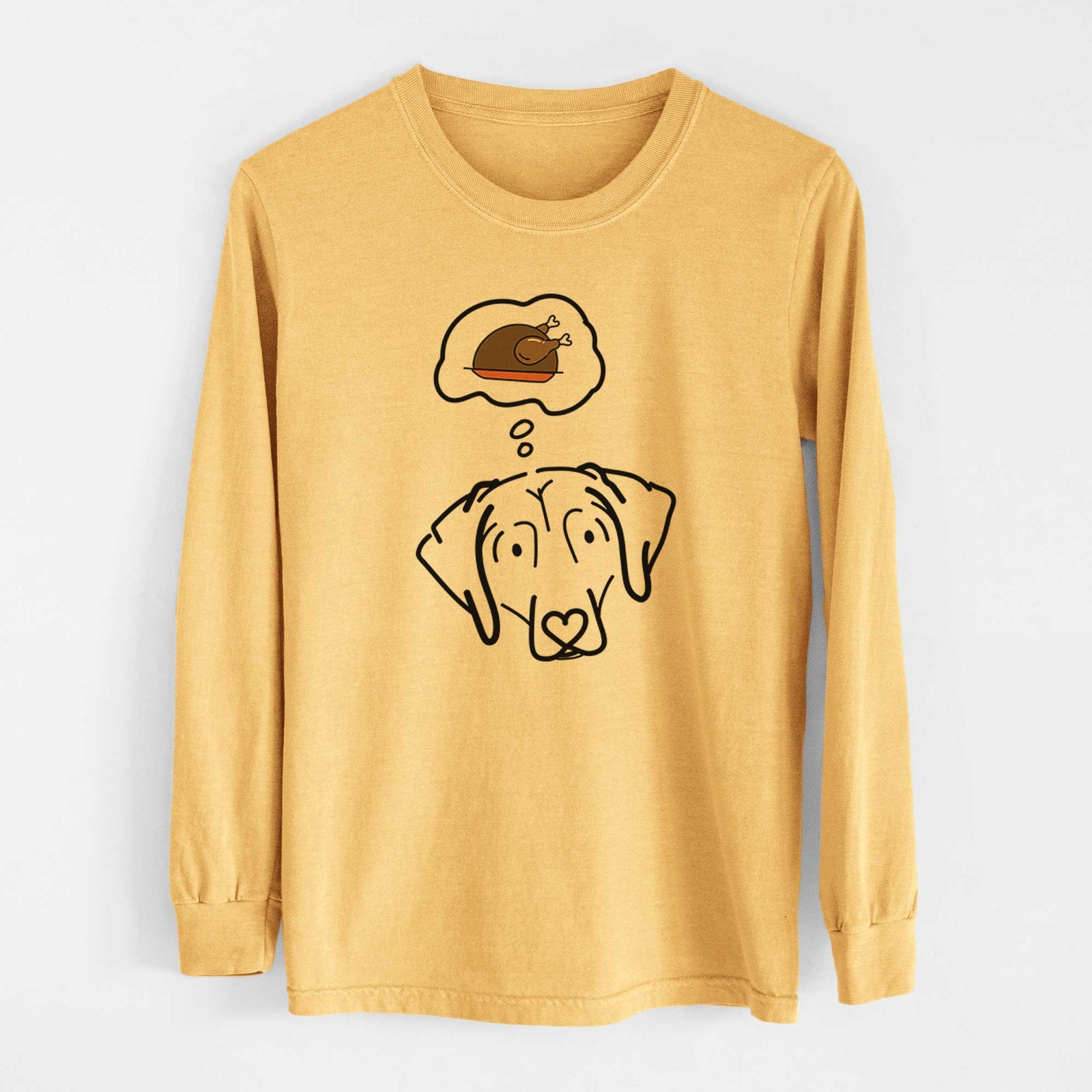 Turkey Thoughts Beagle - Aly - Heavyweight 100% Cotton Long Sleeve