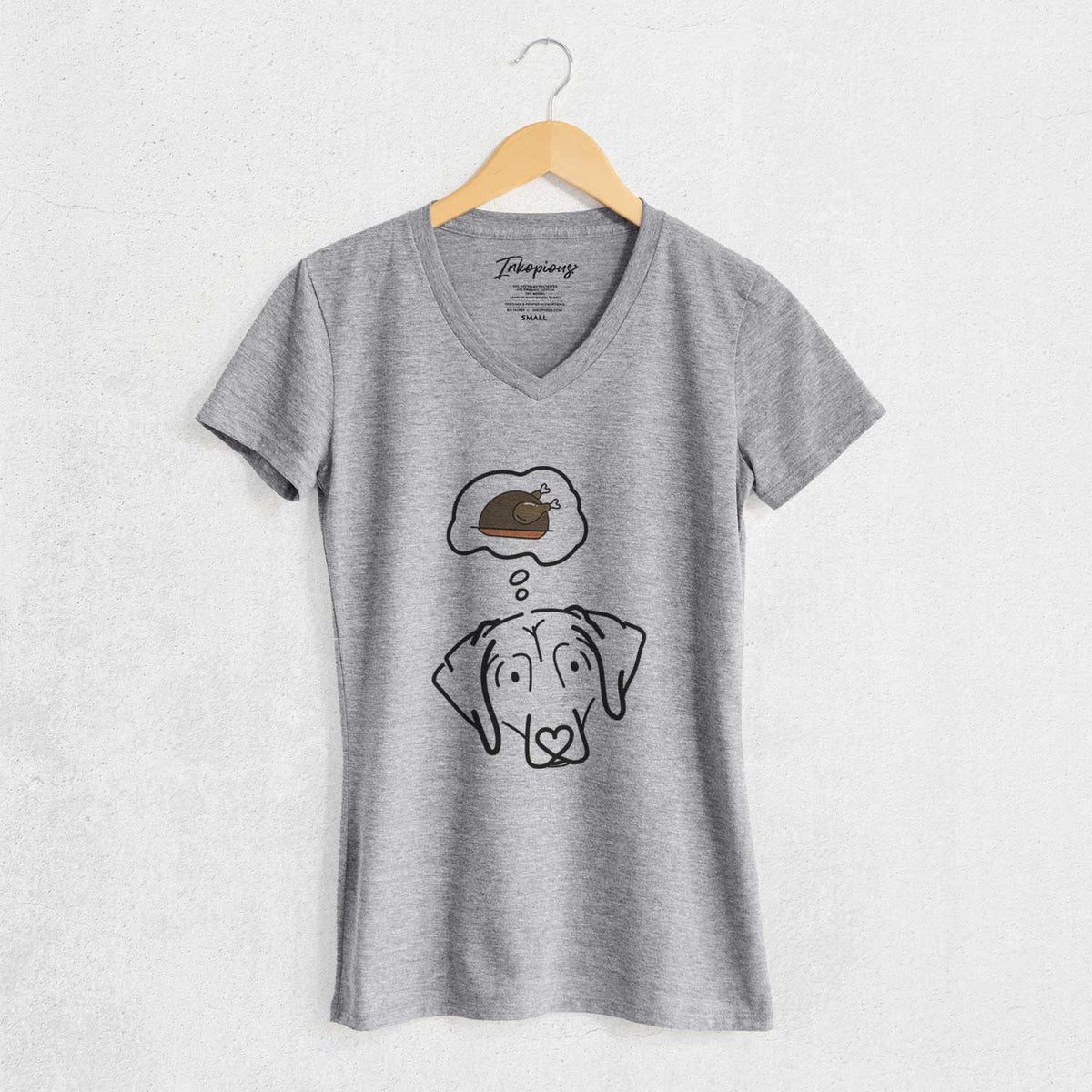 Turkey Thoughts Beagle - Aly - Women's V-neck Shirt