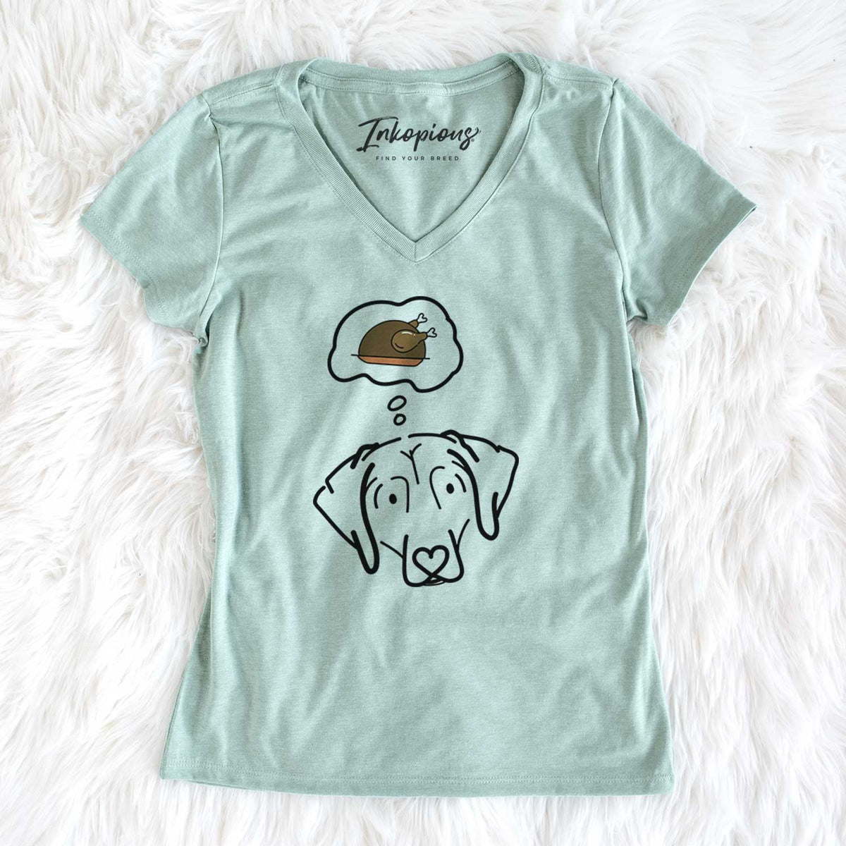 Turkey Thoughts Beagle - Aly - Women's V-neck Shirt