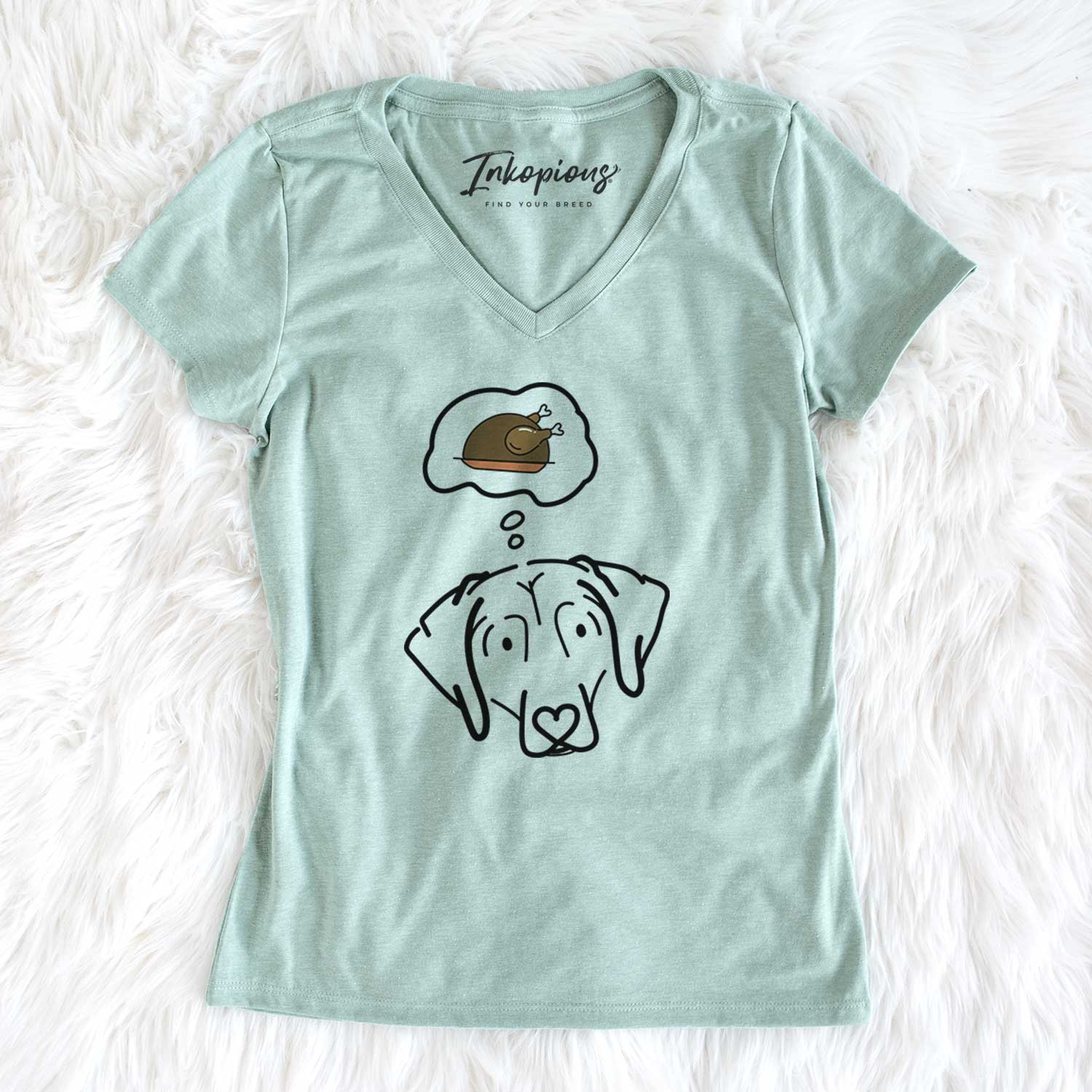 Turkey Thoughts Beagle - Aly - Women's V-neck Shirt