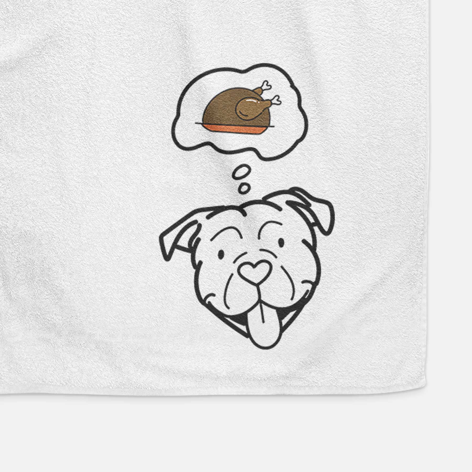 Turkey Thoughts American Bulldog - Decorative Hand Towel