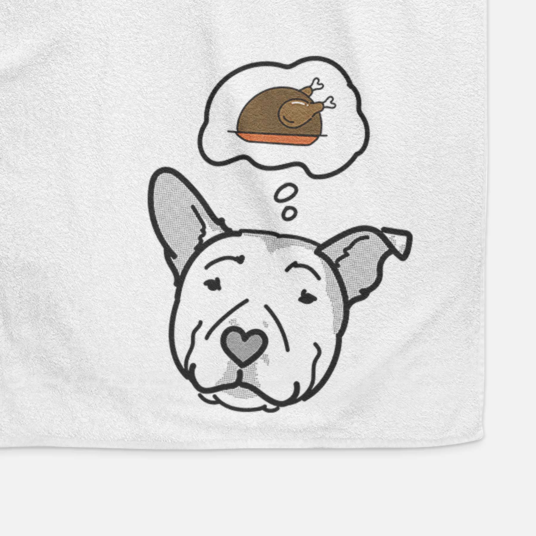 Turkey Thoughts Pitbull - Archer - Decorative Hand Towel