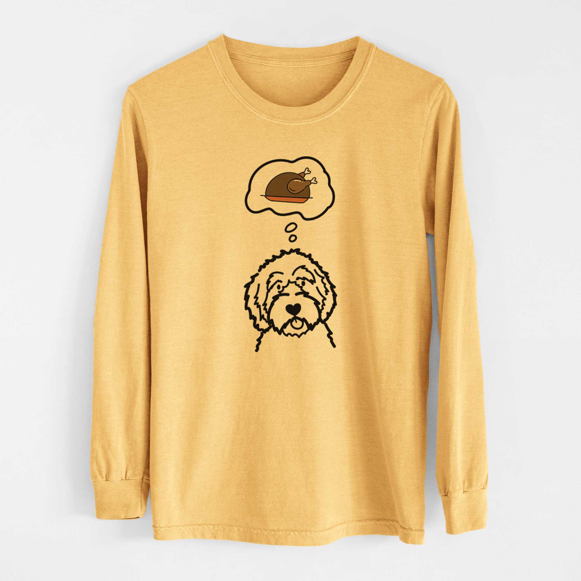 Turkey Thoughts Aussiedoodle - Heavyweight 100% Cotton Long Sleeve